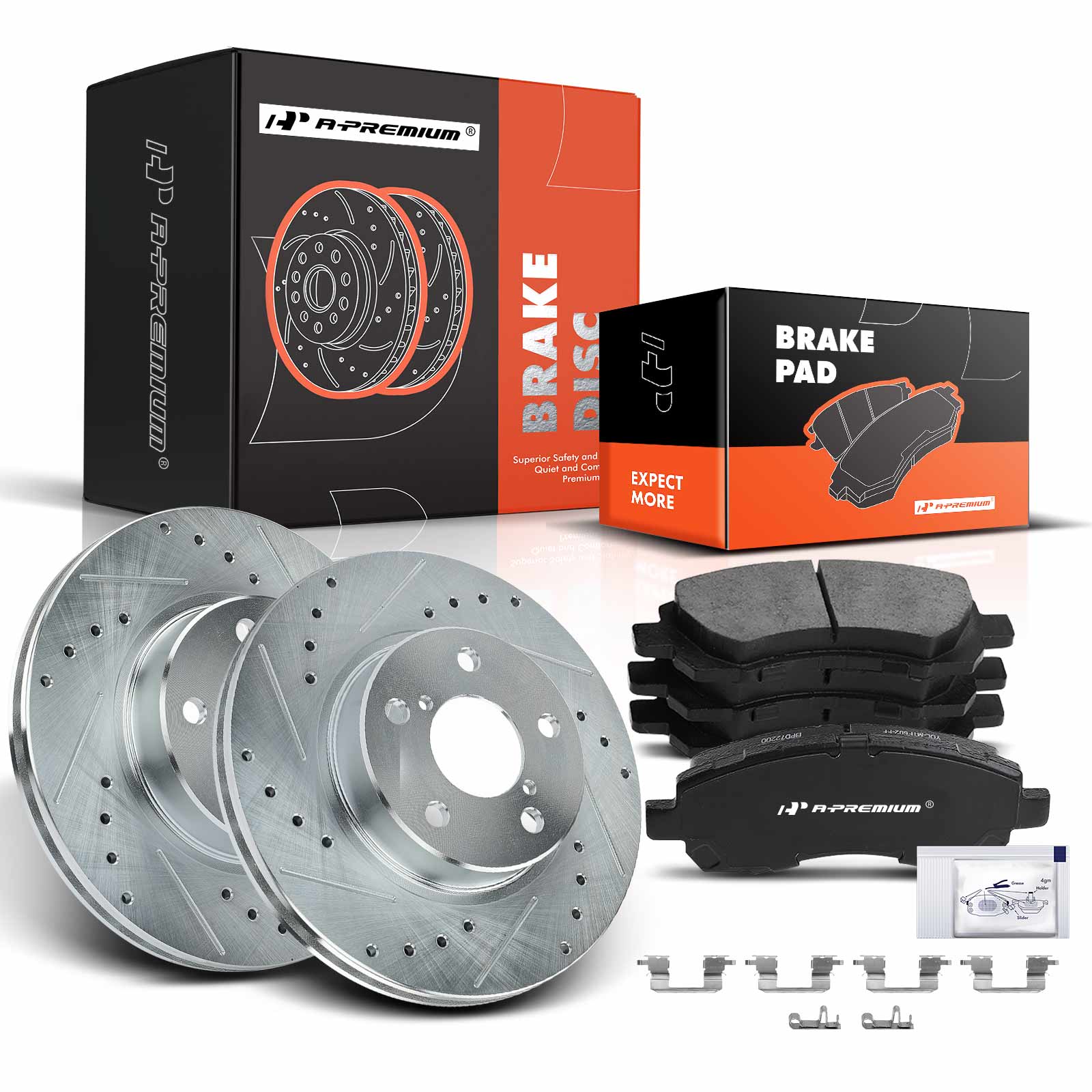 APBRPS006 Front Drilled Rotors & Ceramic Brake Pads