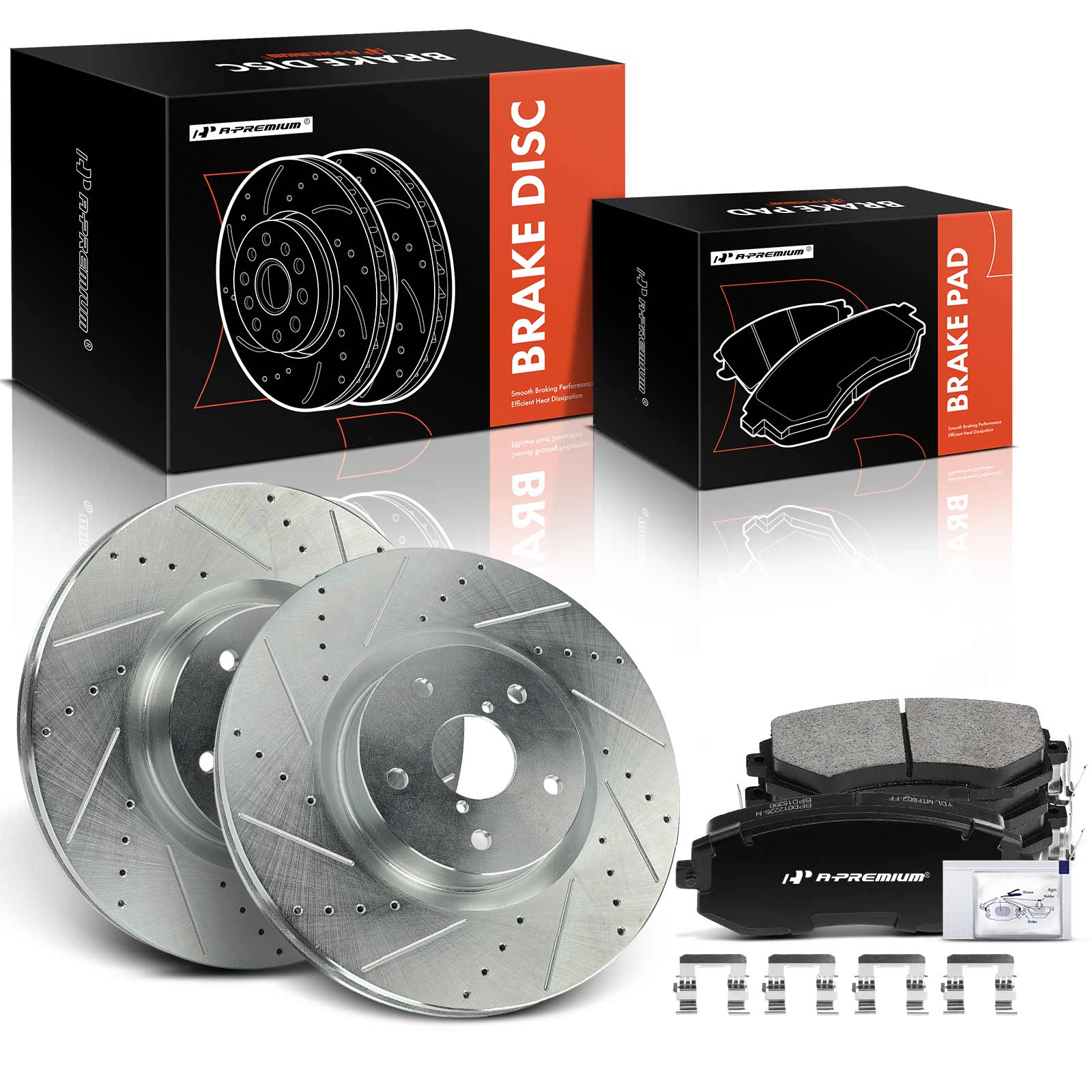 APBRPS1149 6 Pcs Front Drilled Rotors & Ceramic Brake Pads