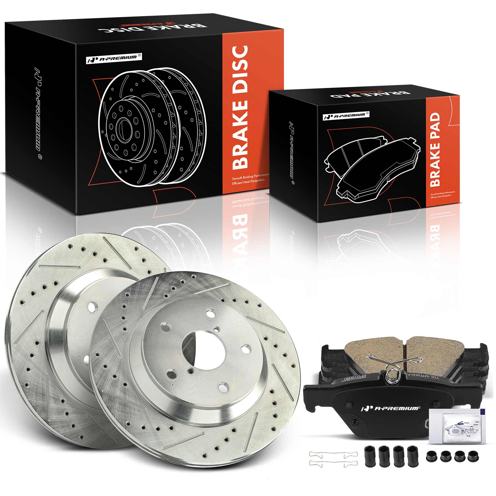 APBRPS1180 6 Pcs Rear Drilled Rotors & Ceramic Brake Pads