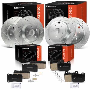 APBRPS1480 12 Pcs Front & Rear Drilled Brake Rotors & Ceramic Brake Pads