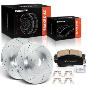 APBRPS1487 6 Pcs Front Drilled Brake Rotors & Ceramic Brake Pads