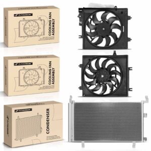 APCON1104 1 Pc AC Condenser & 2 Pcs Single Cooling Fan Assembly Kit