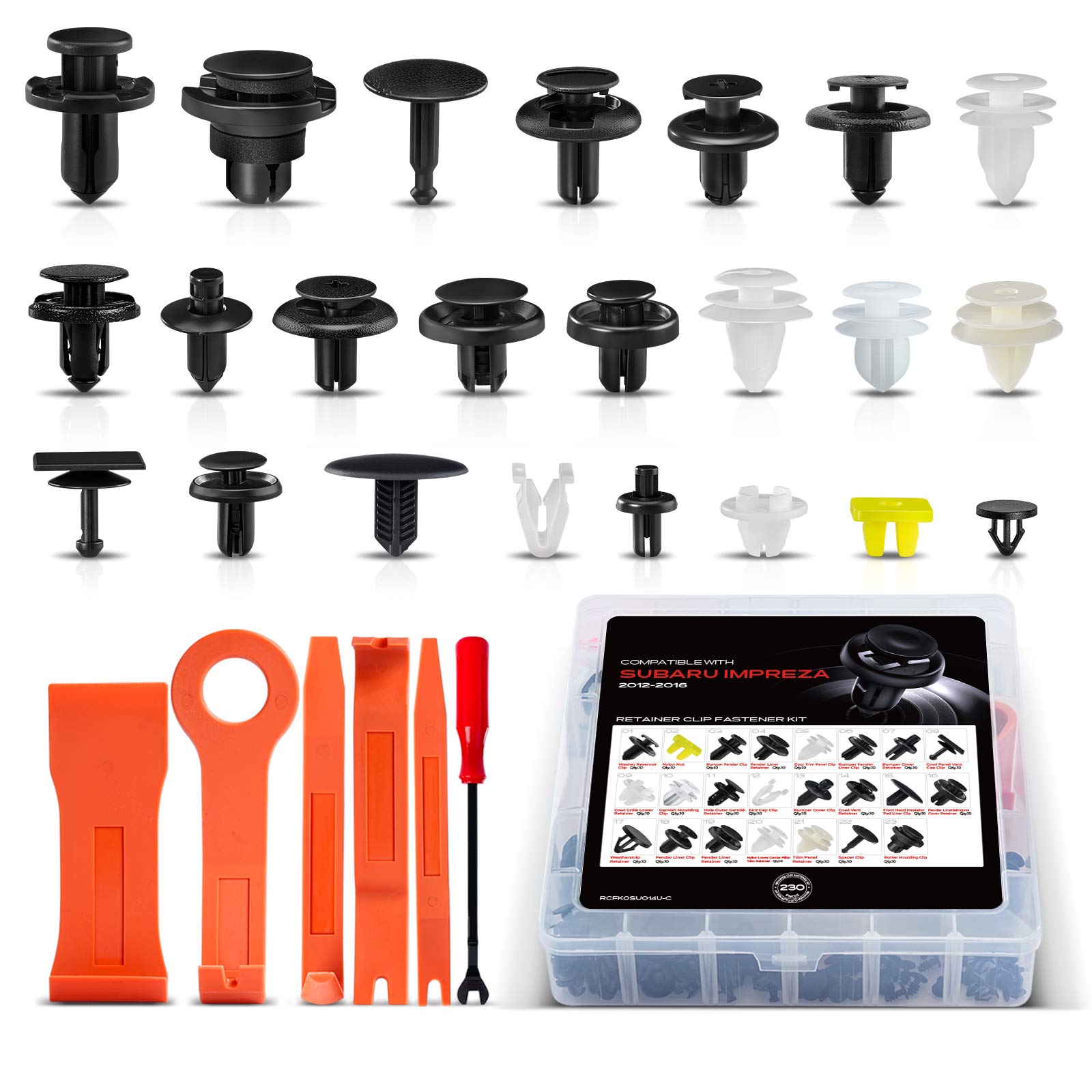 APRCF5239 230 Pcs Bumper Retainer Trim Clip Fender Fastener Kit