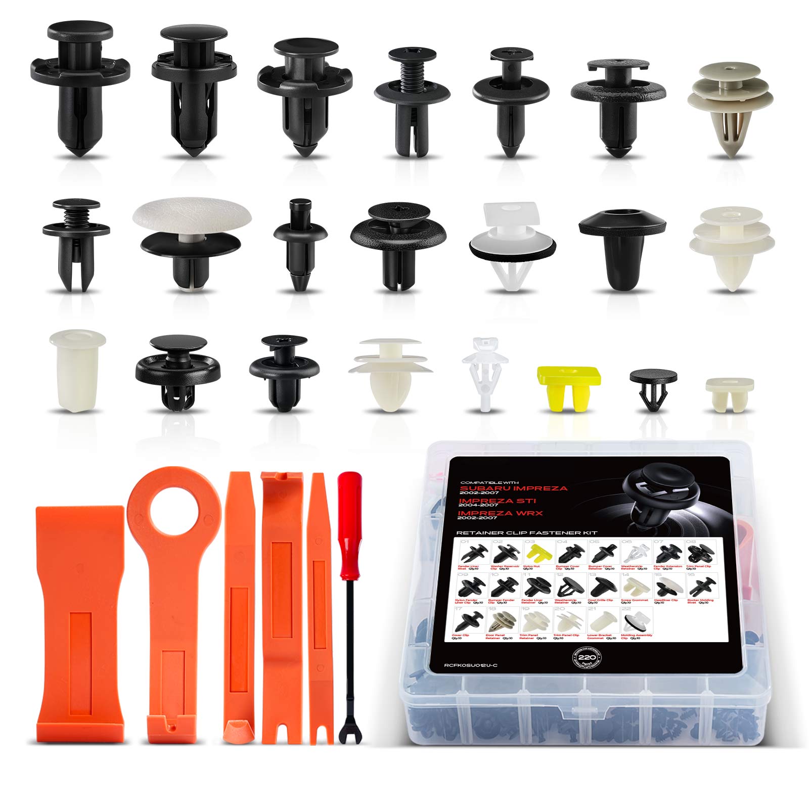 APRCF5274PG 220 Pcs Bumper Retainer Trim Clip Fender Fastener Kit