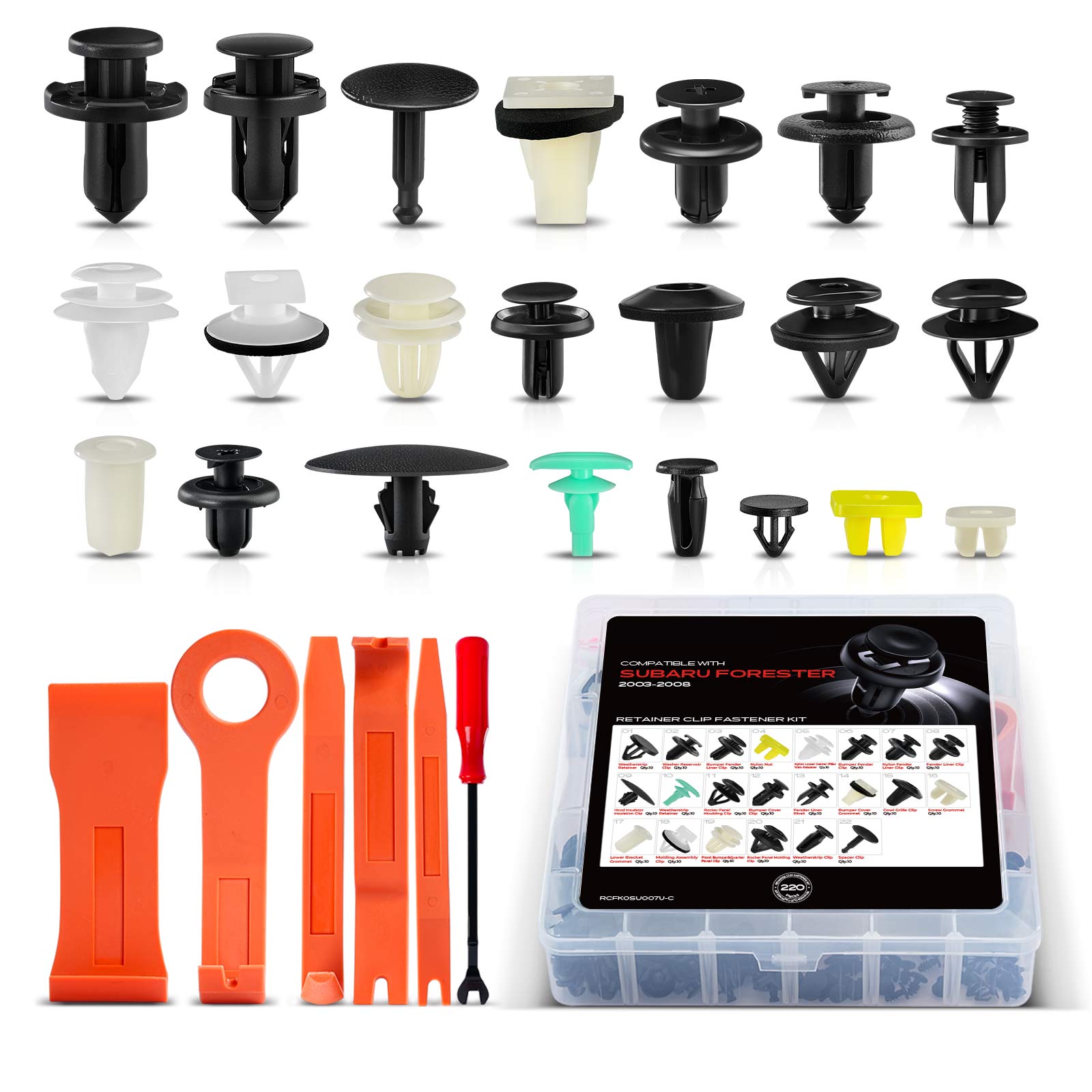 APRCF5280PG 220 Pcs Bumper Retainer Trim Clip Fender Fastener Kit