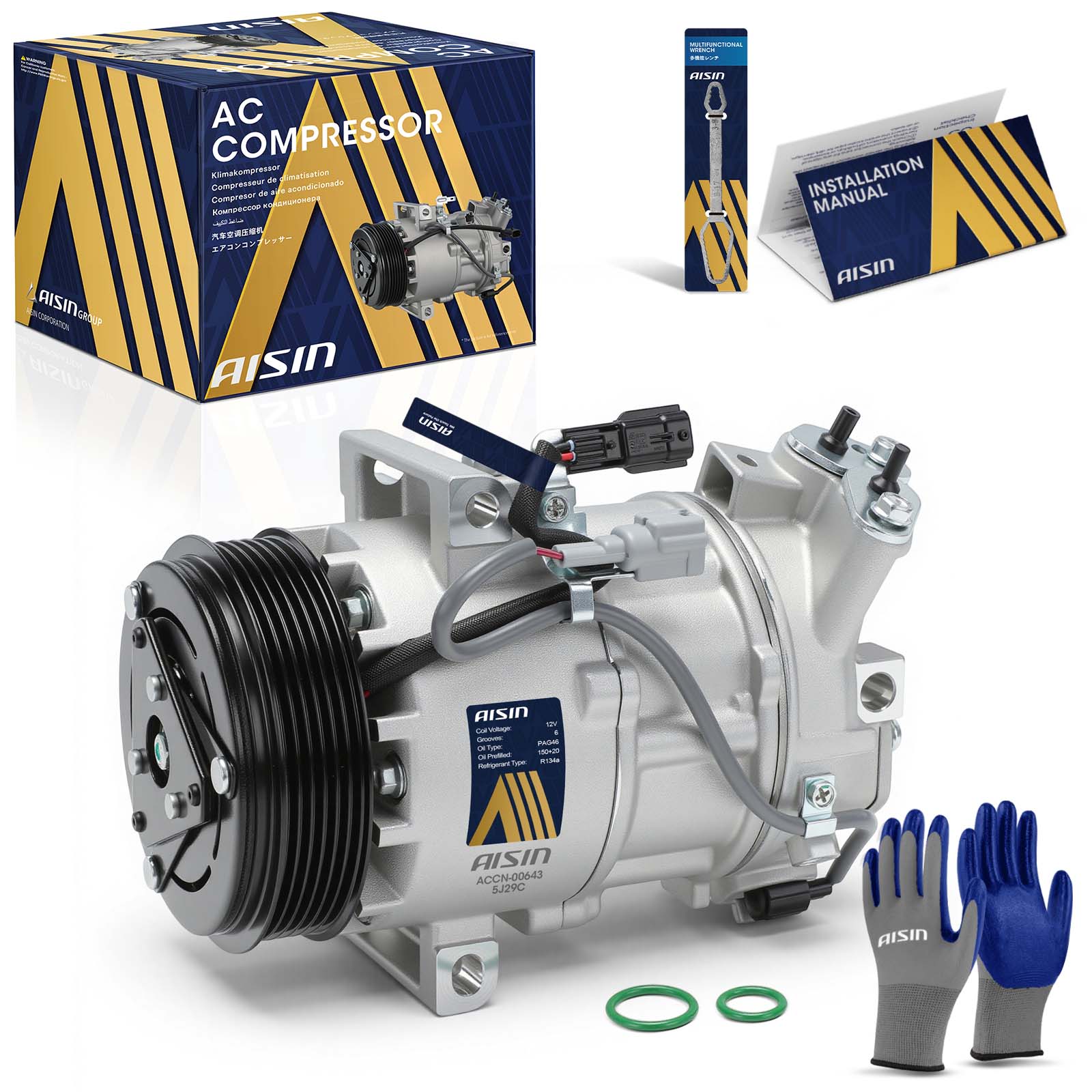 ACCN-00643 A/C Compressor, With Clutch