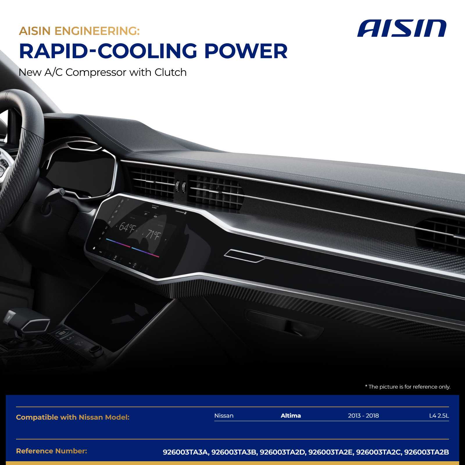 ACCN-00663 A/C Compressor, With Clutch, 2.5L, 4Cyl - Image 2