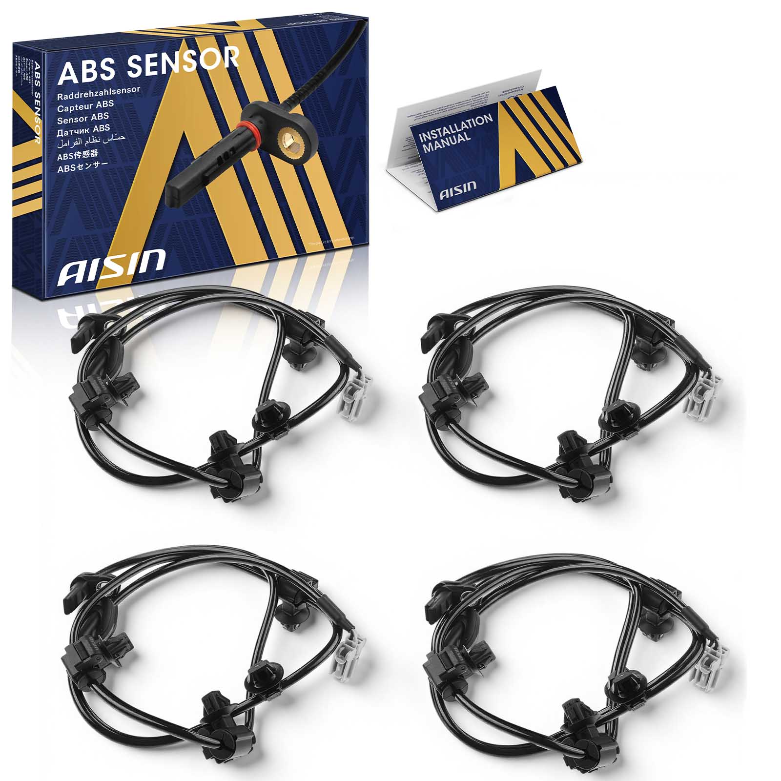 BSF-01839 Rear, Driver and Passenger Side ABS Speed Sensor Set of 2