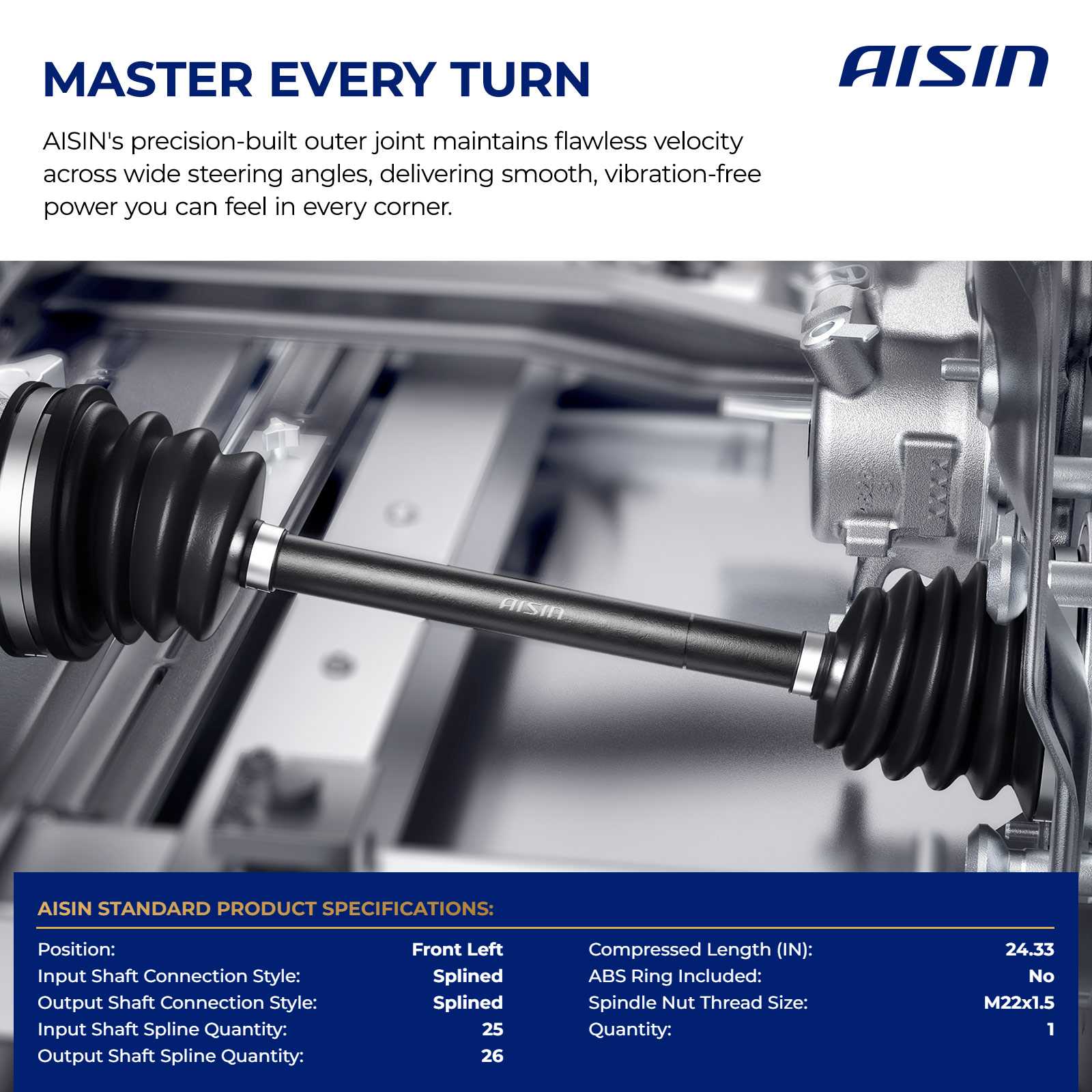 CVAH-00924 Front, Driver Side Axle Assembly - Sold Individually FWD, 1.8L, 4Cyl - Image 3