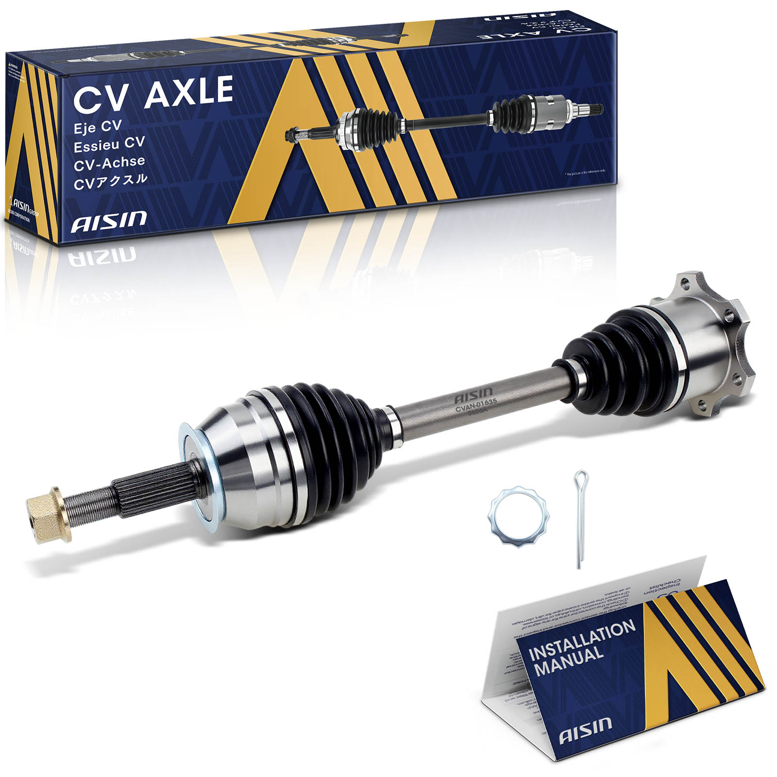 CVAN-01635 Front, Driver or Passenger Side Axle Assembly - Sold Individually 4WD, 5.6L, 8Cyl