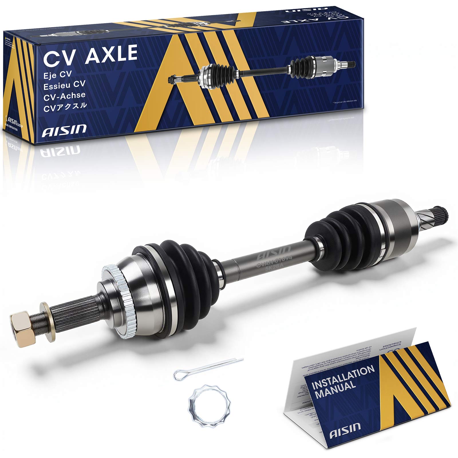 CVAN-01694 Sedan Front, Driver Side Axle Assembly - Sold Individually FWD