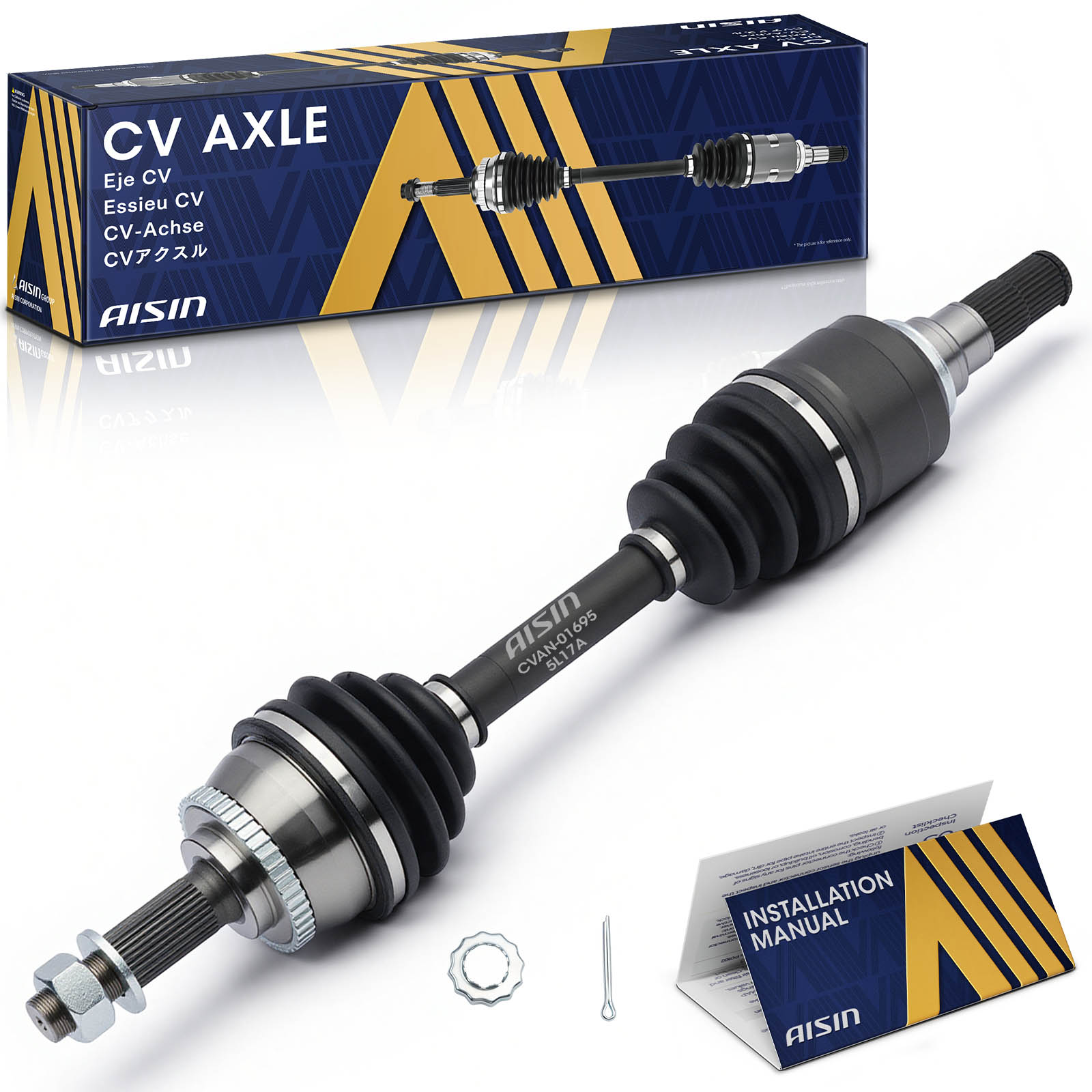 CVAN-01695 Sedan Front, Driver Side Axle Assembly - Sold Individually FWD, 3.0L, 6Cyl