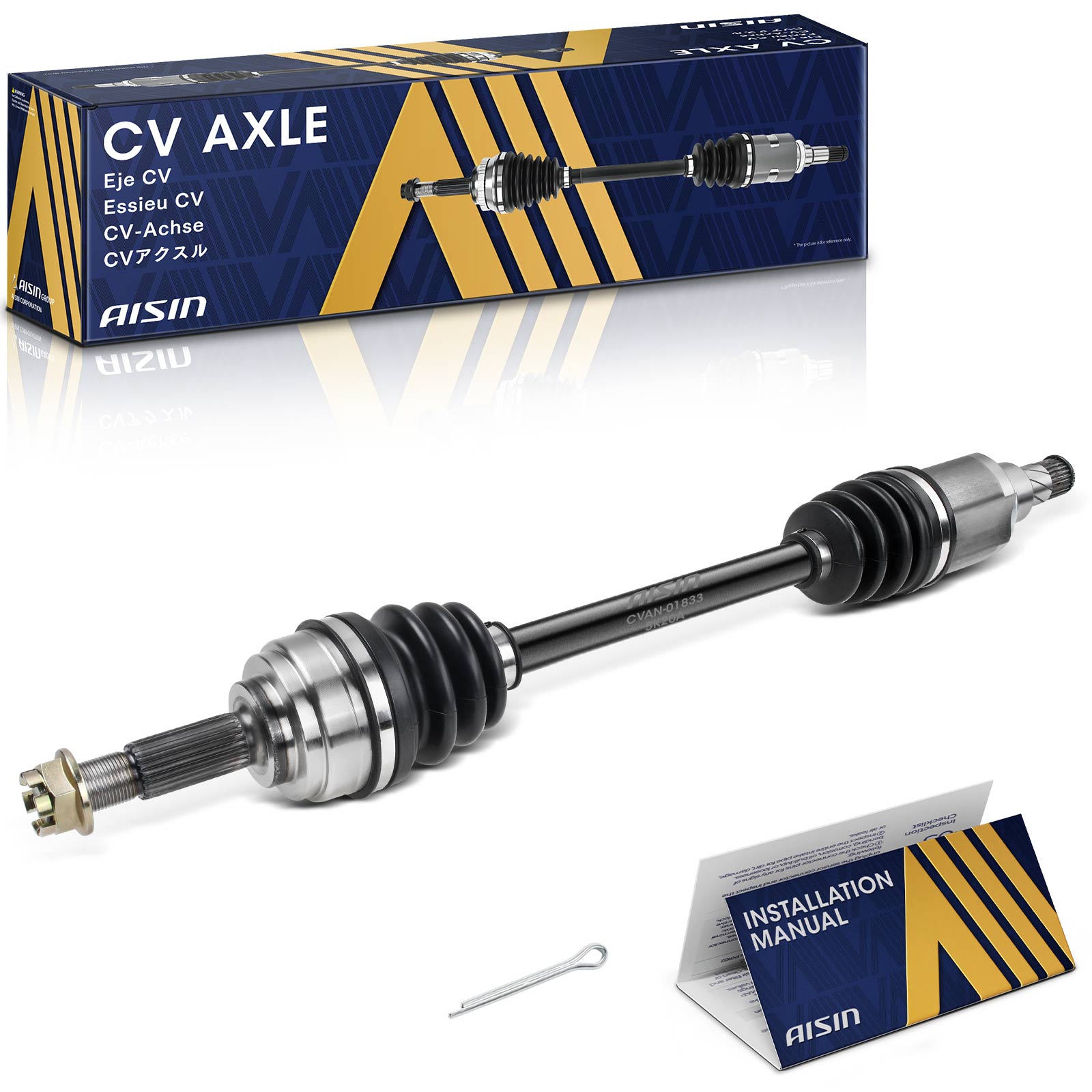 CVAN-01833 Front, Driver Side Axle Assembly - Sold Individually FWD, 1.6L, 4Cyl