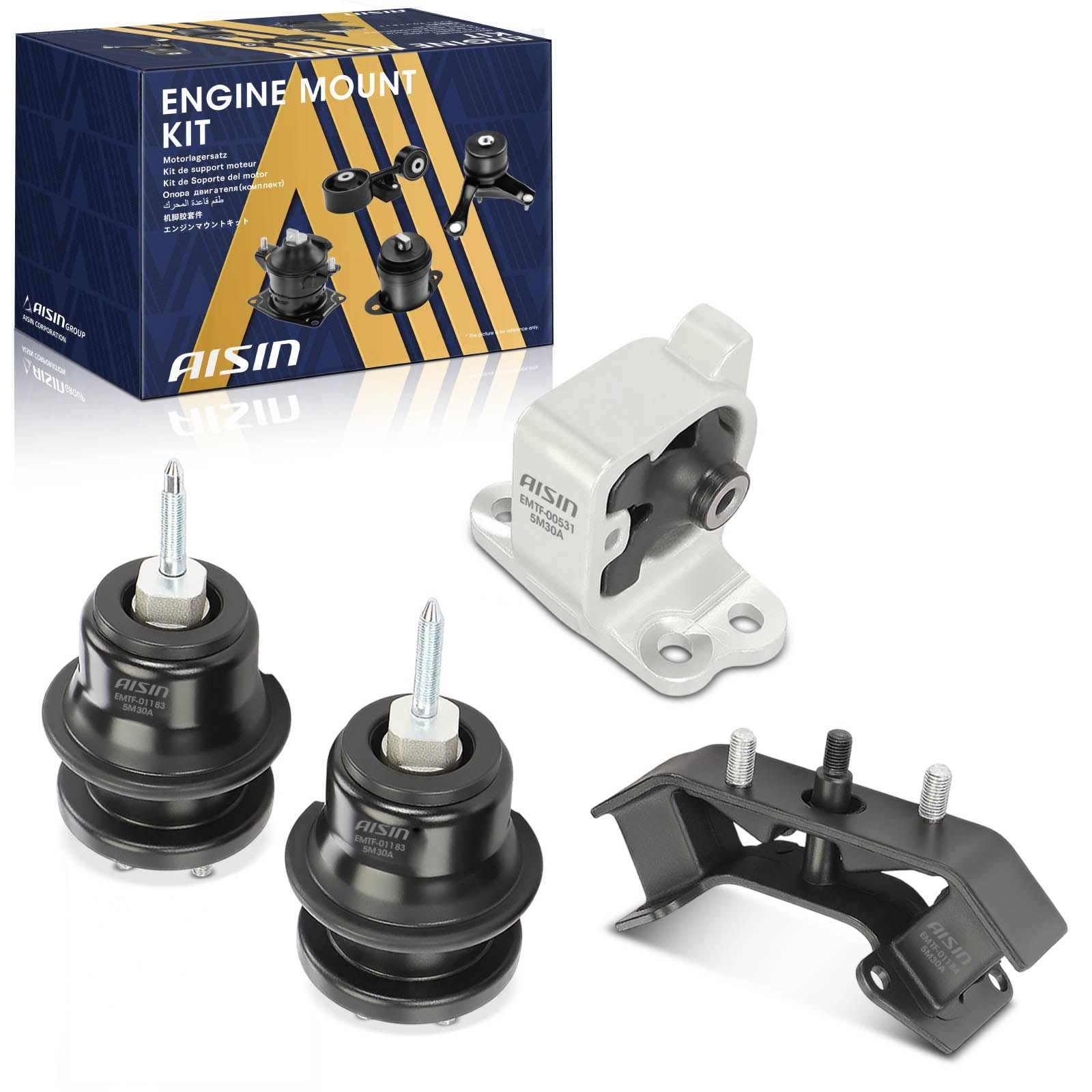 EMTF-20545 Front and Rear Motor Mount, 4-Piece Kit