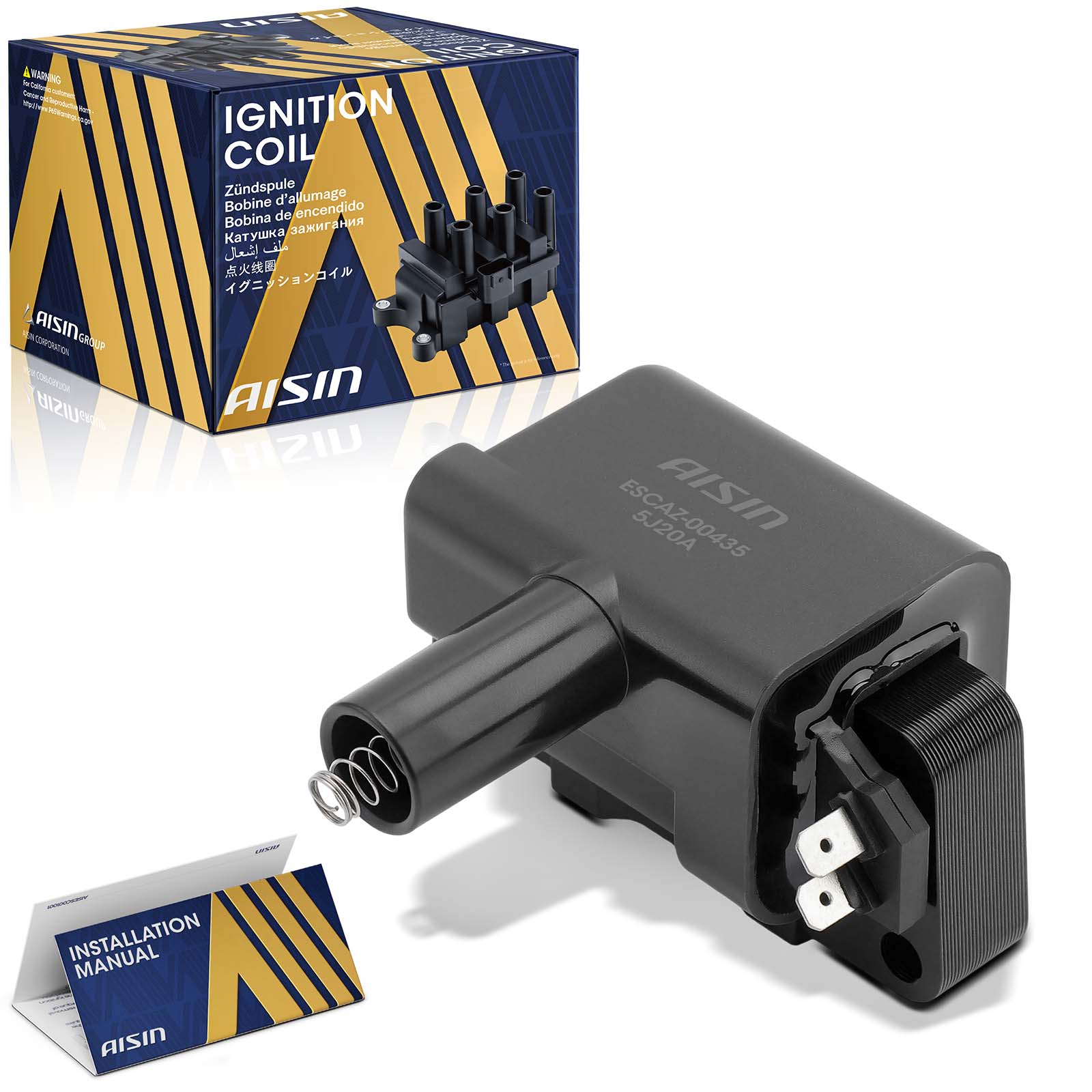 ESCAZ-00435 Ignition Coil, 3.3L, 6Cyl, Blade 2-Terminal Sold Individually