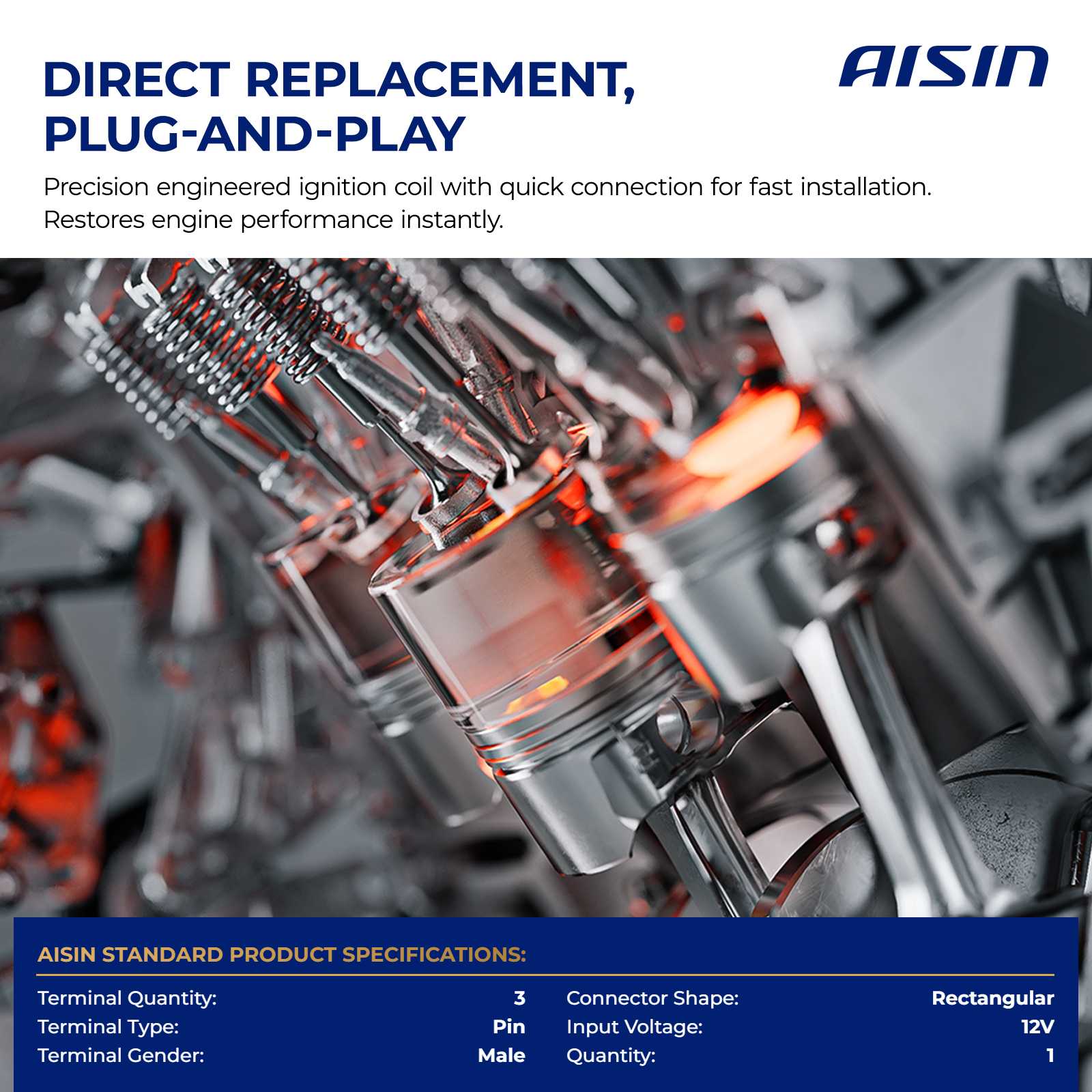 ESCH-00015 Ignition Coil, Pin 3-Terminal Sold Individually - Image 3