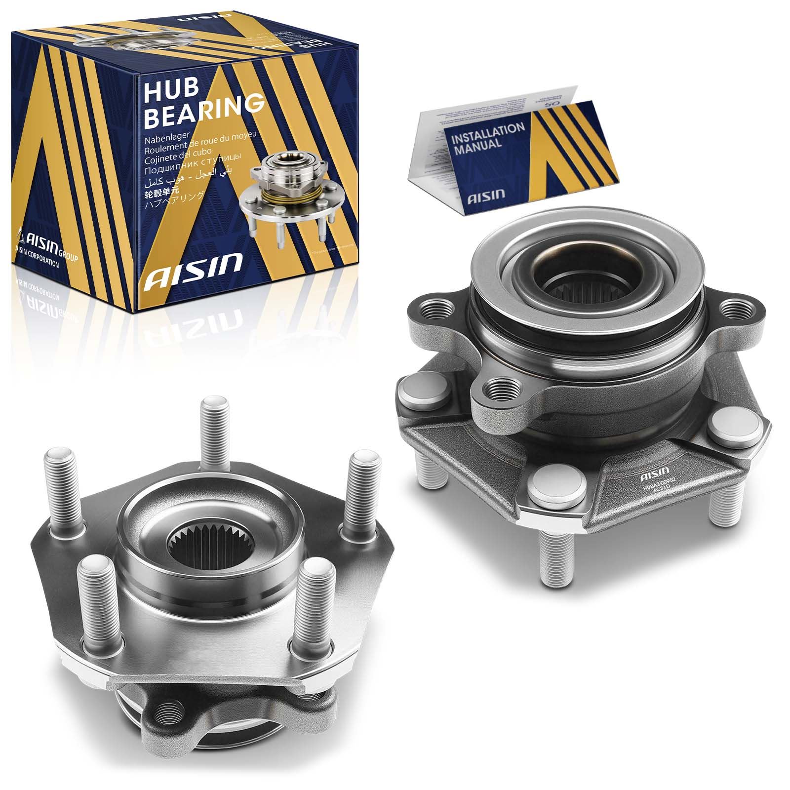 HUBAZ-00952 Front Wheel Hub, 5 Lugs, Without Sensor