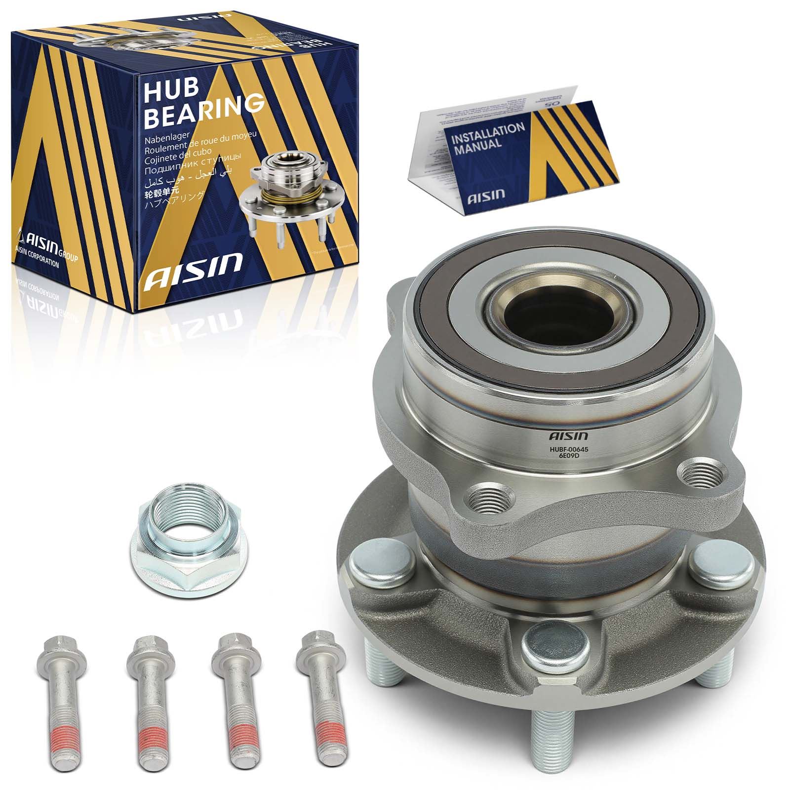 HUBF-00645 Rear, Driver or Passenger Side Wheel Hub, 5 Lugs, With Sensor