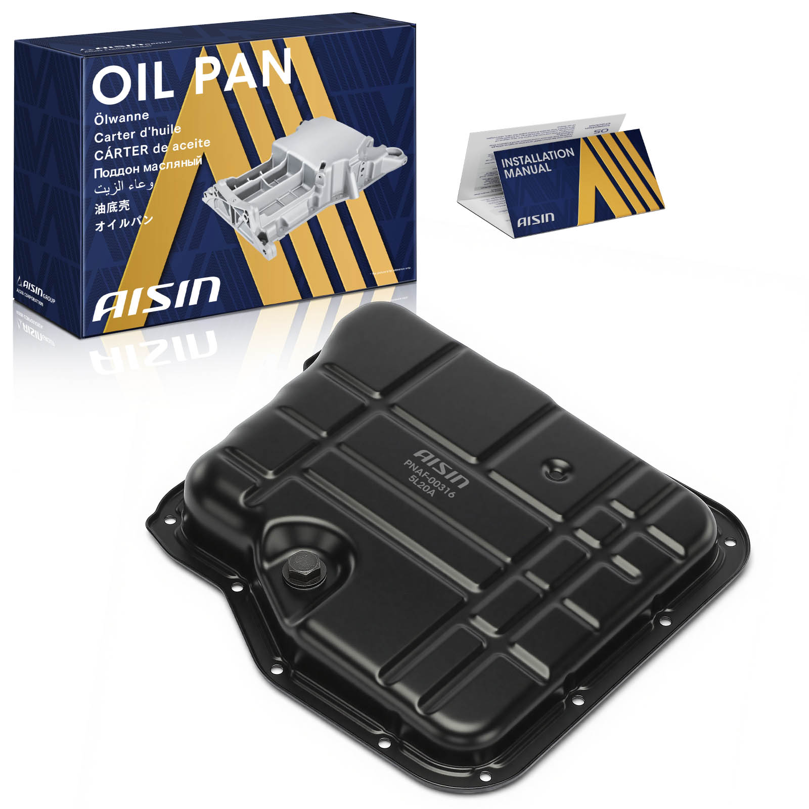 PNAF-00316 Transmission Pan - Black, Iron, Transmission oil pan, Sold Individually