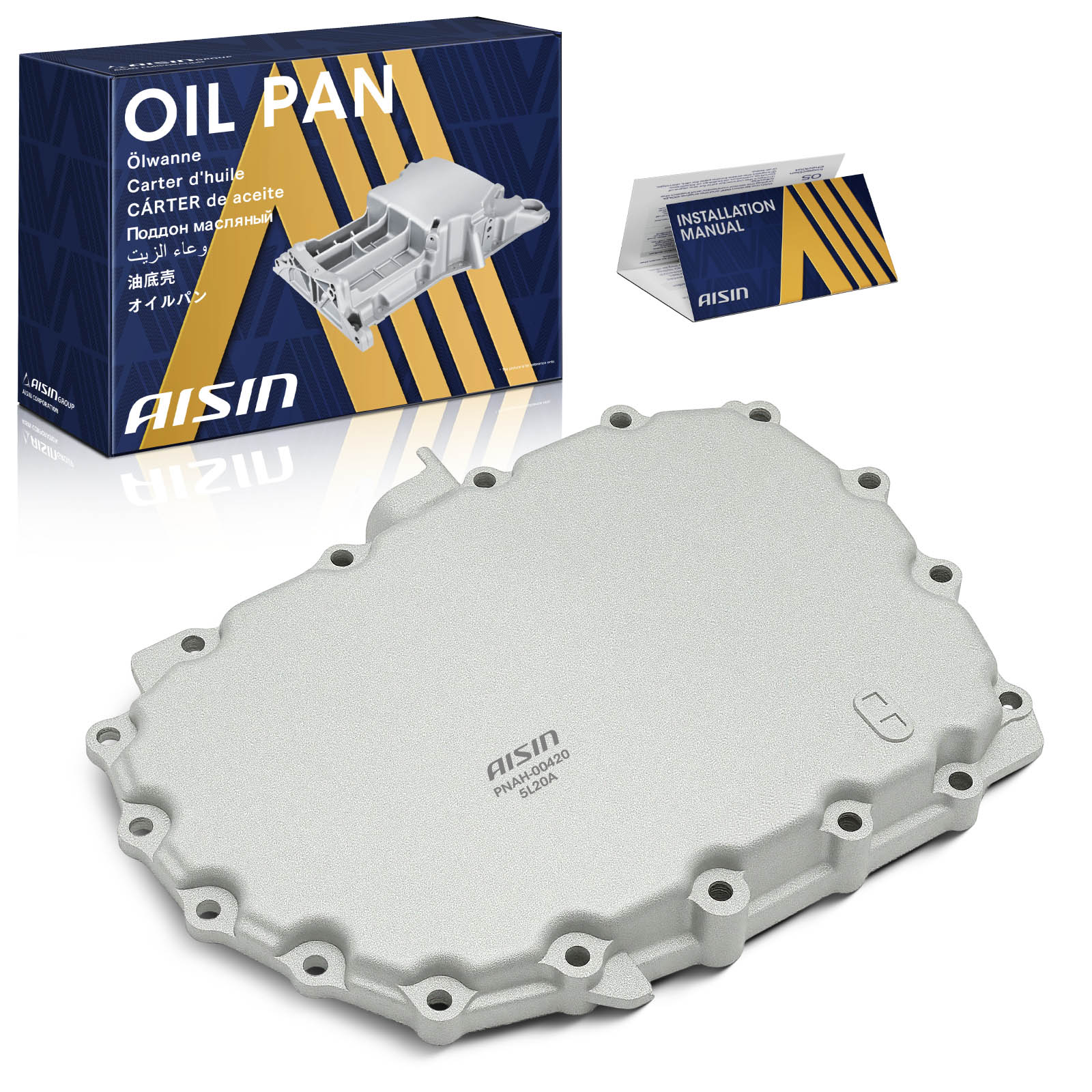 PNAH-00420 Transmission Pan - Natural, Aluminum, Transmission oil pan, Sold Individually