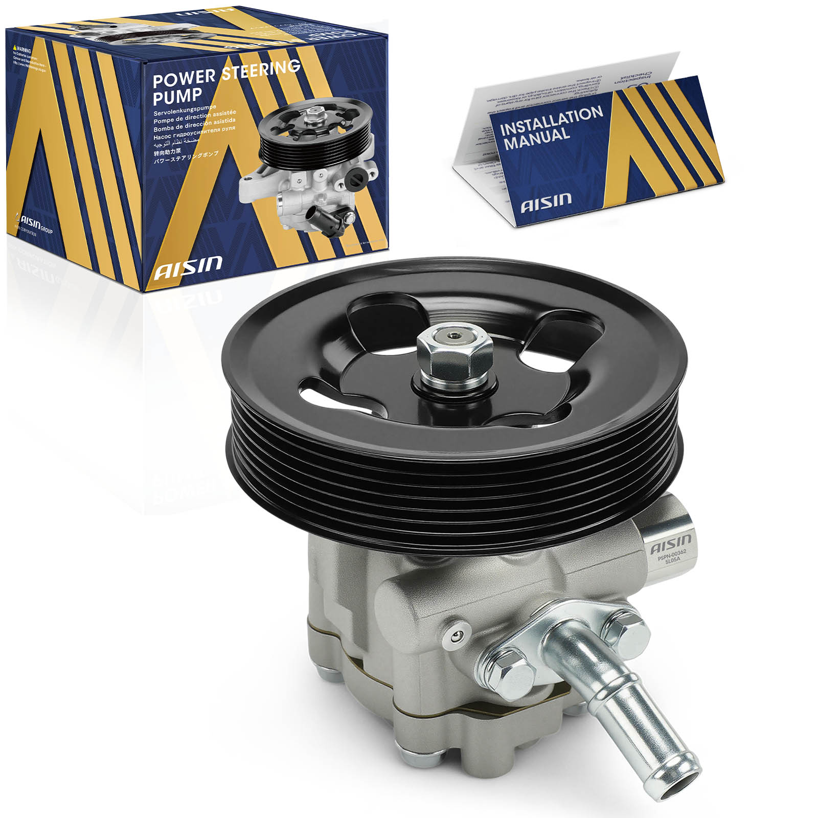 PSPN-00362 Power Steering Pump With Pulley, Without Reservoir