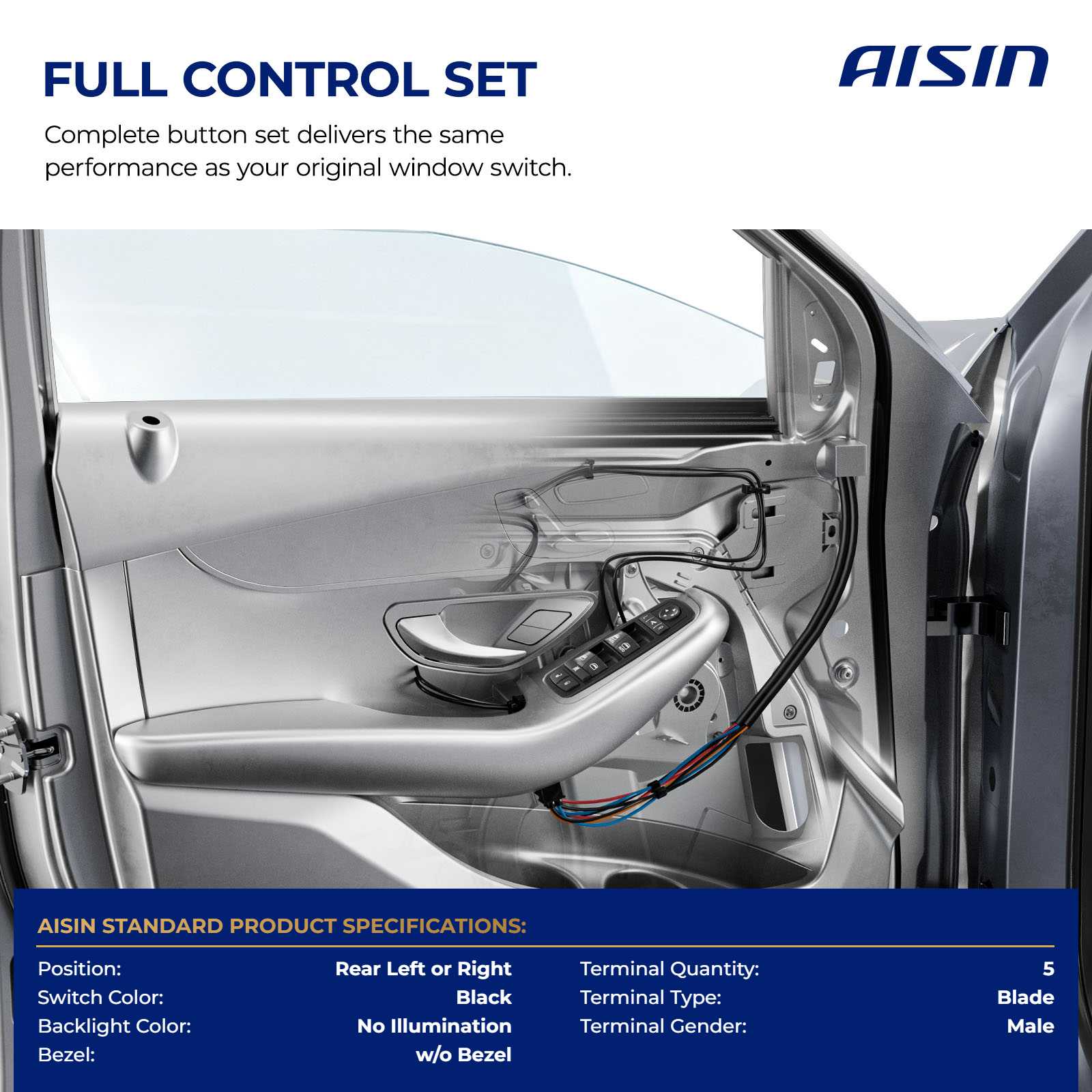 PWSH-00203 Rear Window Switch Black - Image 3