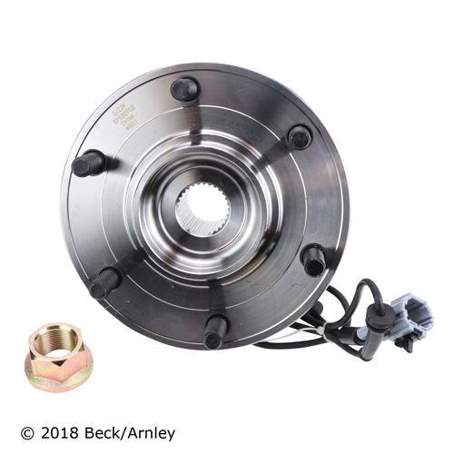 051-6410 Front, Driver or Passenger Side Wheel Hub, 6 Lugs, With Bearing, Sensor Included