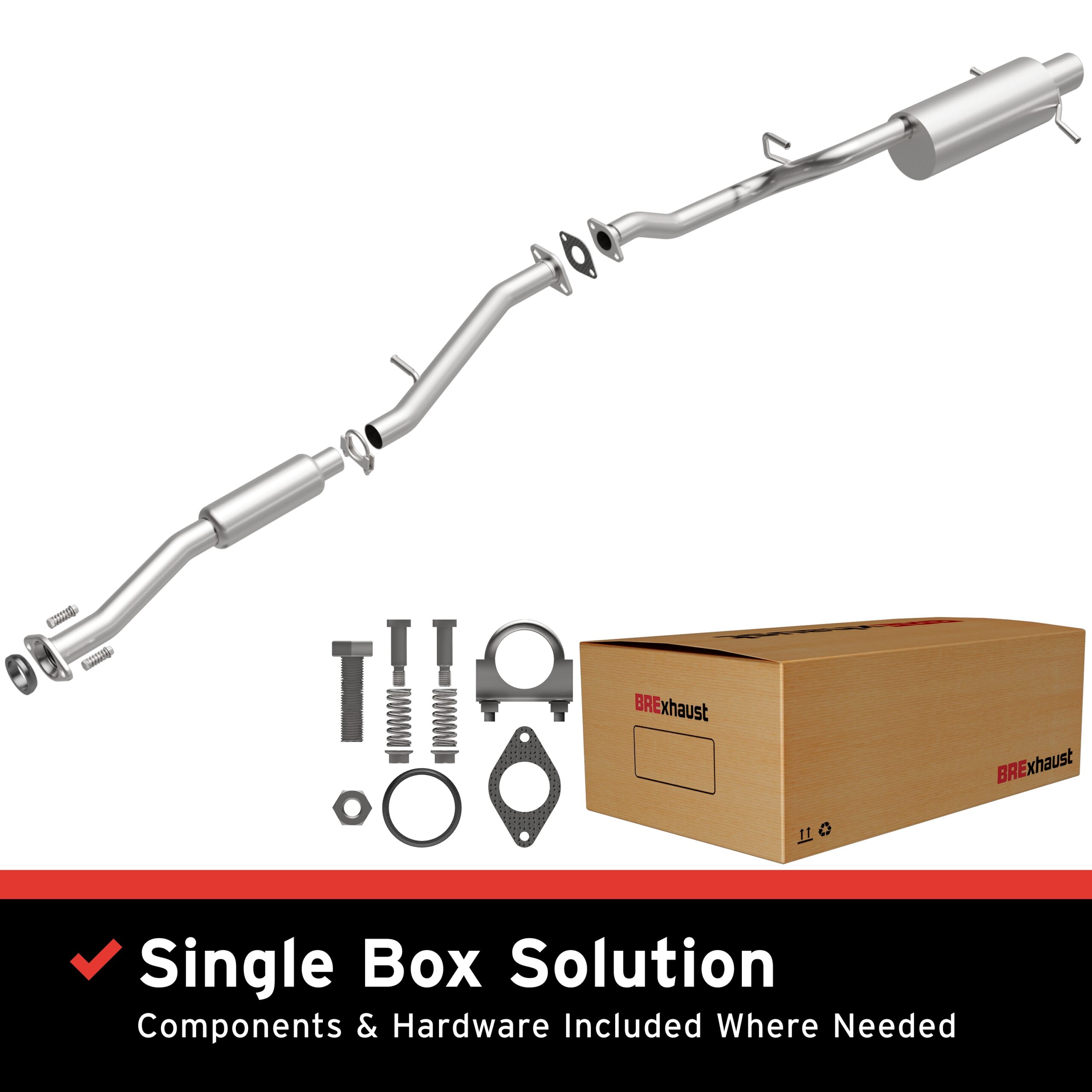 106-0239 Cat-Back Exhaust System, Made of Aluminized Steel, Direct-Fit Exhaust Series