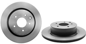 09.B522.11 Rear, Driver or Passenger Side Brake Disc, Coated, Plain Surface, Vented, 5 Lugs, 308 mm, PRIME Series