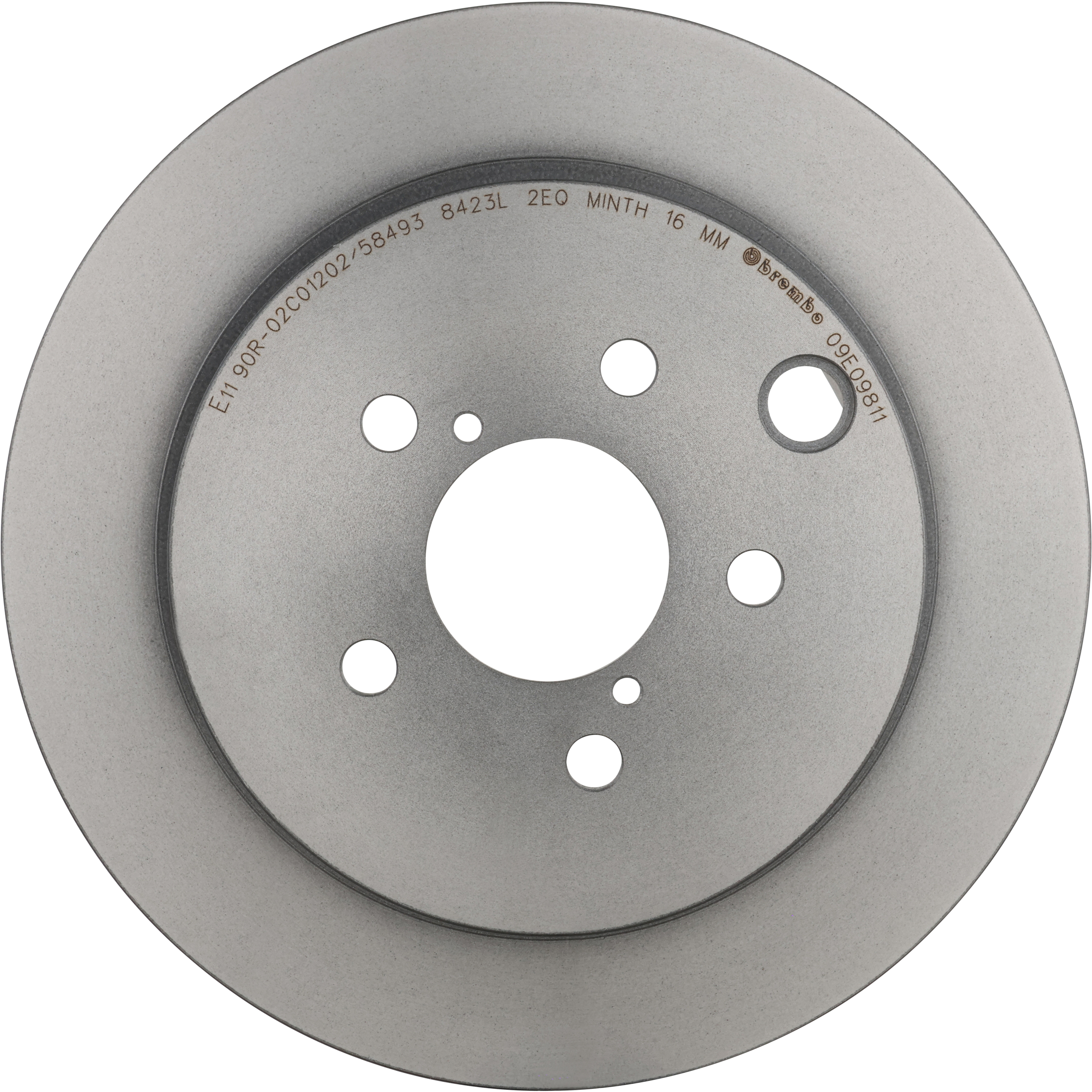 09.E098.11 Rear, Driver or Passenger Side Brake Disc, Coated, Plain Surface, Vented, 5 Lugs, 278 mm, PRIME Series