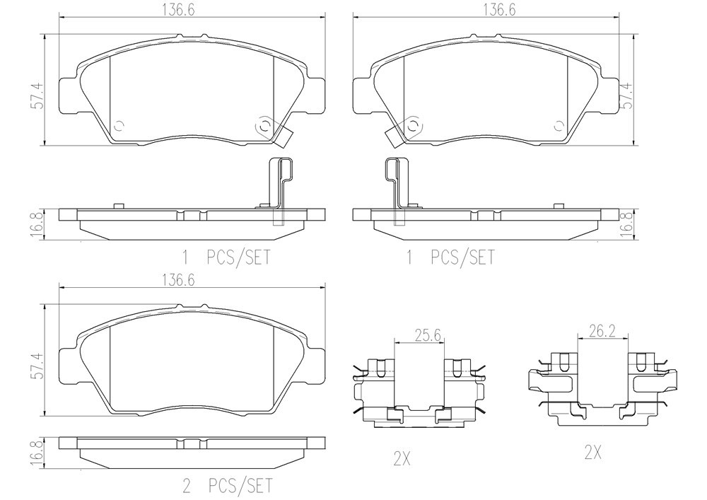 P28023N Front PRIME Series Ceramic Brake Pad Set - Image 3