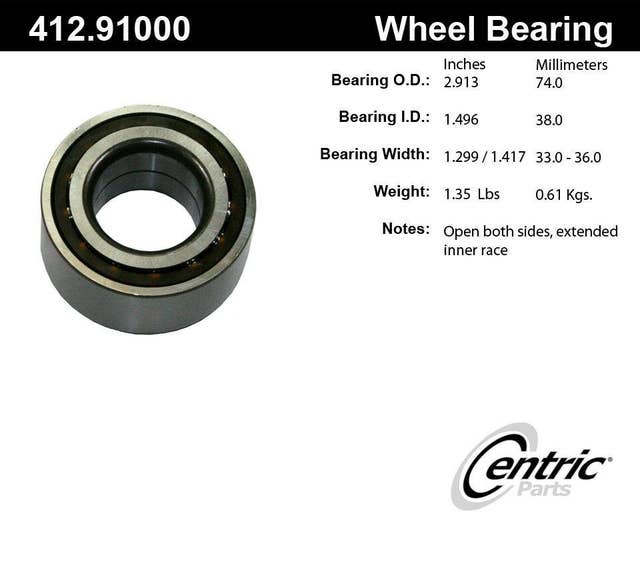 Centric Parts Wheel Bearing | 412.91000E