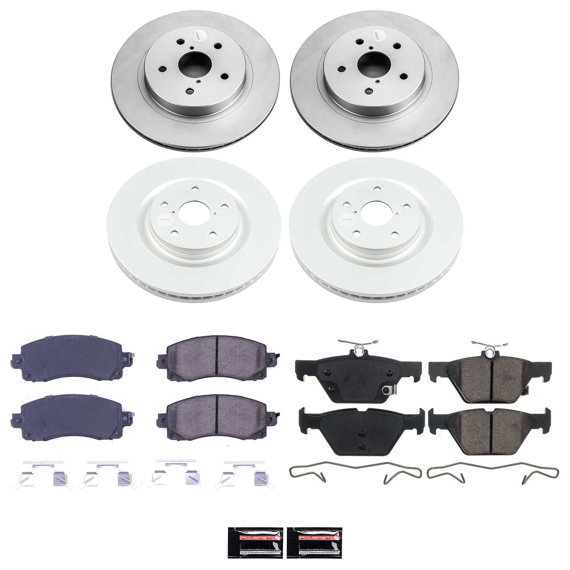 CRK9316 Front and Rear Brake Disc and Pad Kit, Plain Surface, 5 Lugs, 315.47 mm, Ceramic