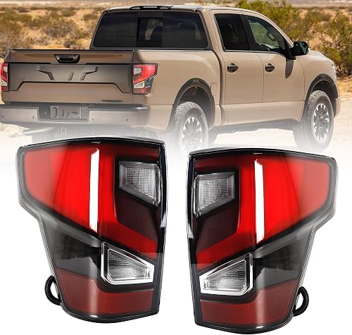 Dasbecan Pair Tail Light Assembly Compatible With 2016-2024 Nissan Titan/Titan XD(Upgrade to 2020-2024 Style) LED Taillight Rear Brake Lamp Passenger and Driver Side Replace#...