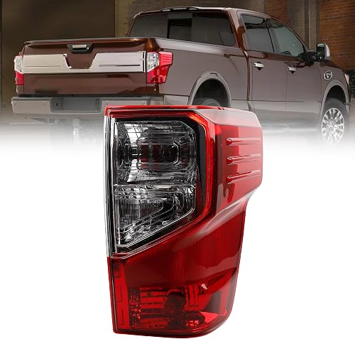 Dasbecan Tail Light Assembly Compatible with 2017-2019 Nissan Titan/Titan XD 2016-2019 Halogen Rear Lamp Taillight Right Passenger Side Replace#26550-EZ23D NI2801213