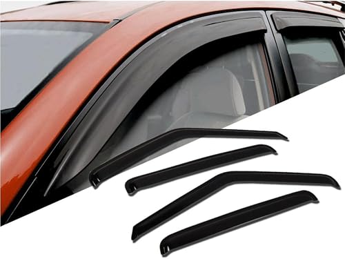 Door Window Visor Wind Deflectors Sun Rain Outside 4pcs Out Channel for Toyota for RAV4 2001-2005 Acrylic Dark Smoke