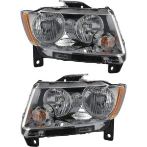 Driver and Passenger Side Halogen Headlights, With bulb, Laredo/Laredo E/Laredo X Models