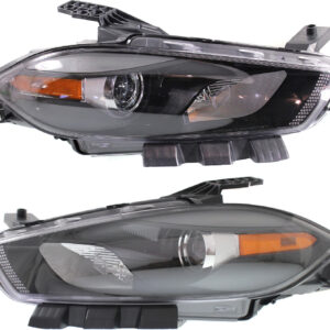 Driver and Passenger Side Halogen Headlights, with Bulbs, Black Interior