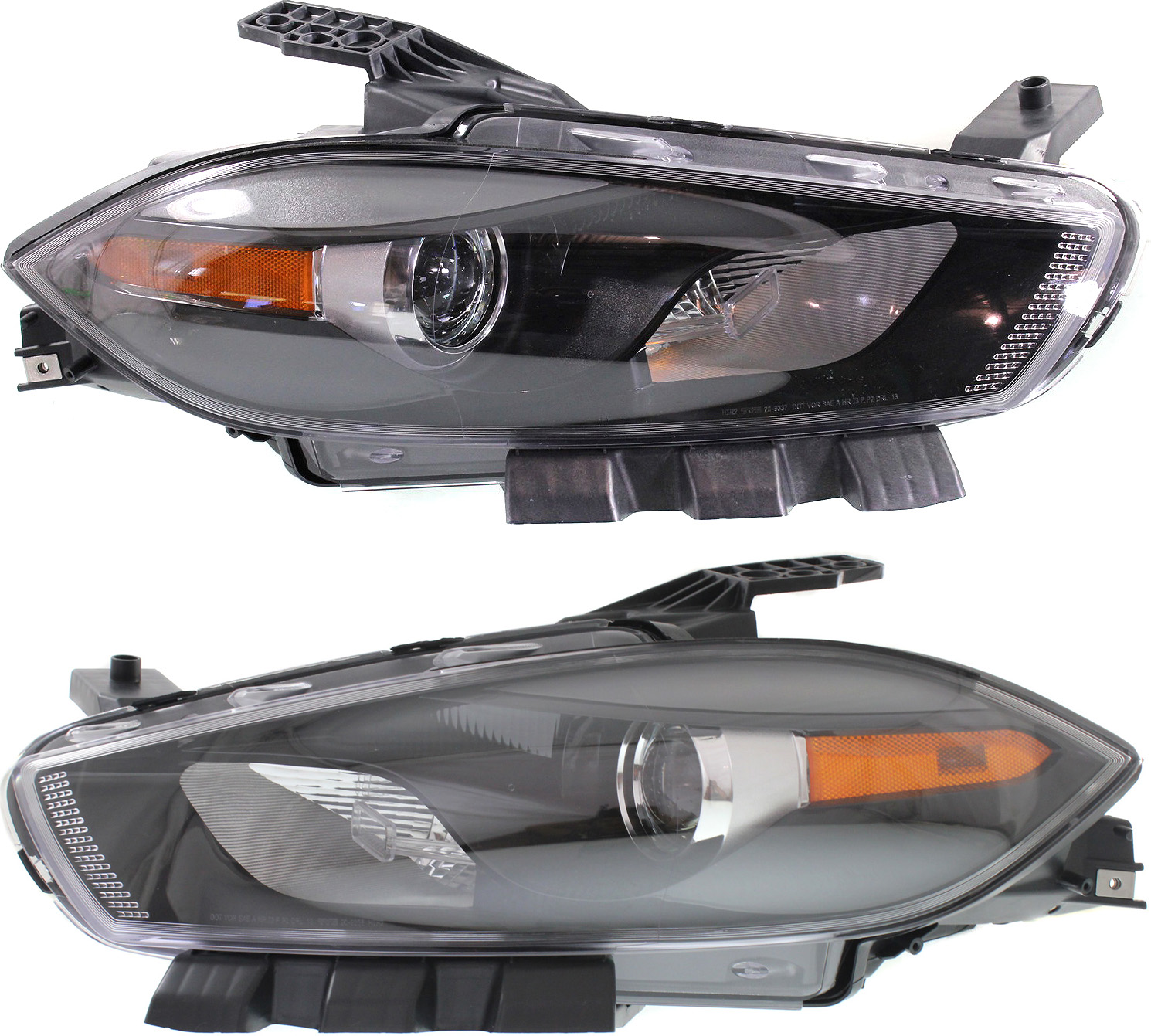 Driver and Passenger Side Halogen Headlights, with Bulbs, Black Interior