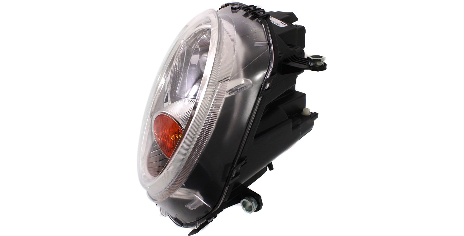 Driver and Passenger Side Headlights, with Amber Turn Indicator, For Model Code R55, R56, R57,R58 and R59, withBulbs, Halogen, Convertible/Hatchback