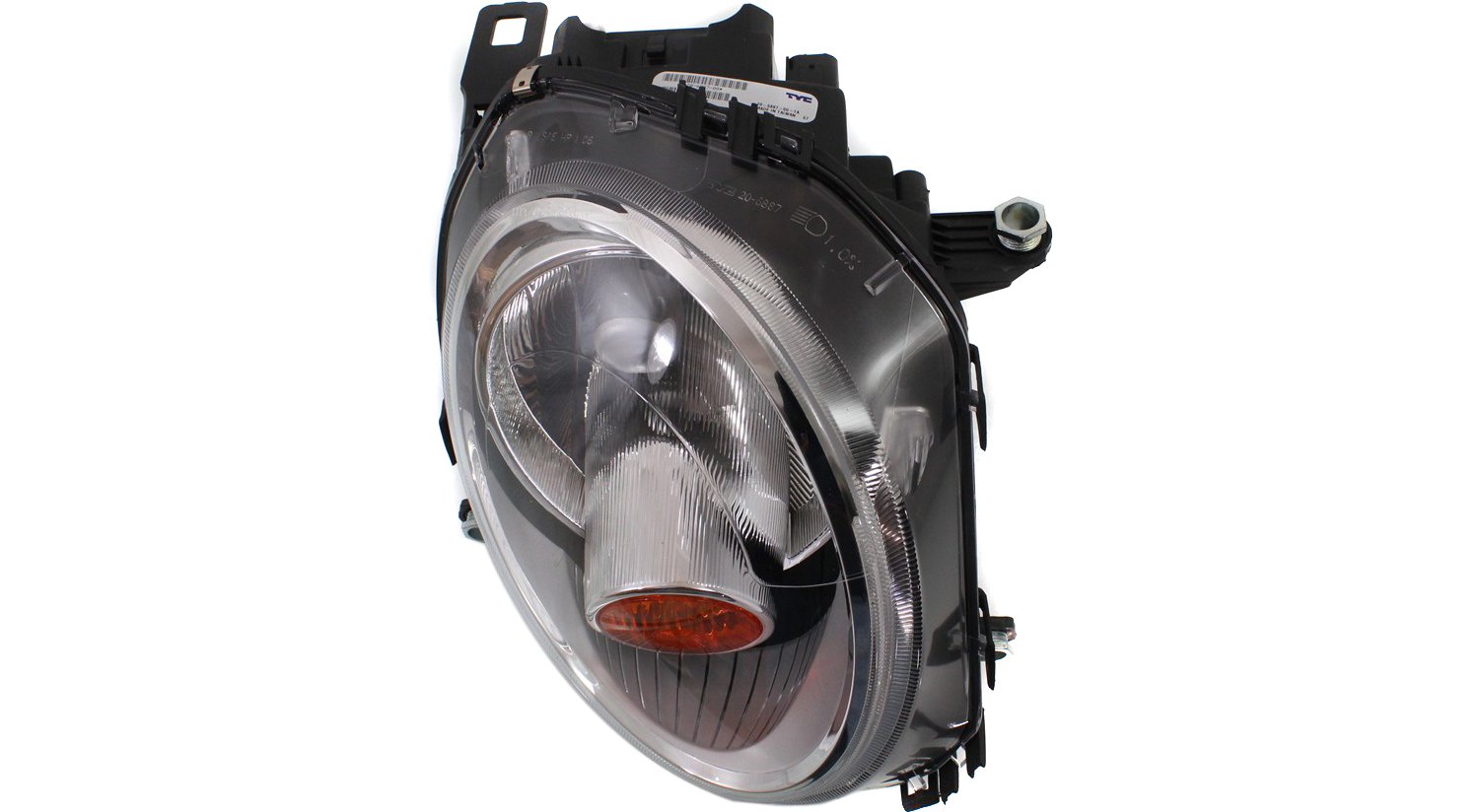 Driver and Passenger Side Headlights, with Amber Turn Indicator, For Model Code R55, R56, R57,R58 and R59, withBulbs, Halogen, Convertible/Hatchback