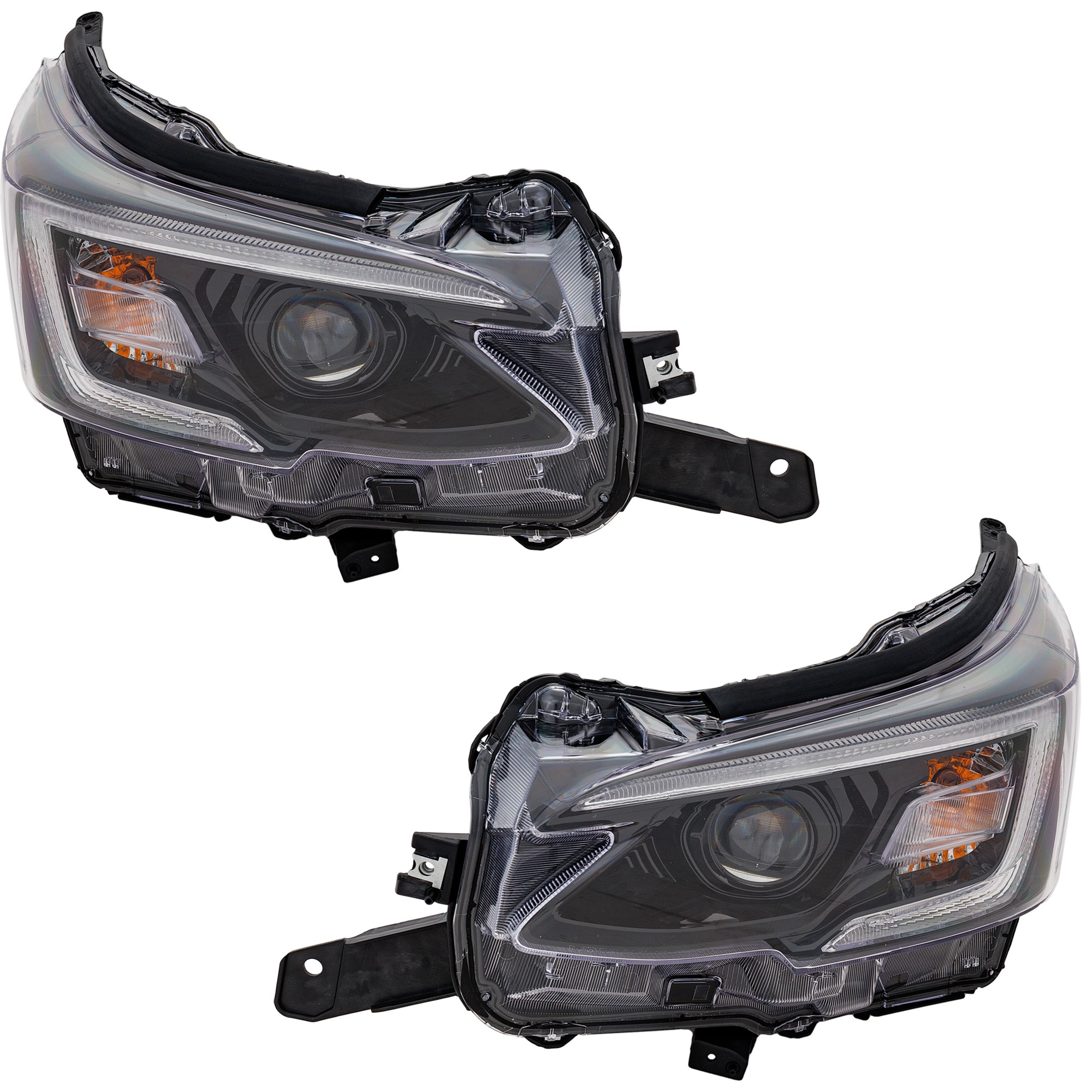 Driver and Passenger Side Headlights, with Bulb, LED, Base/Sport/Premium/Onyx Edition XT Models, For Models Without LED Steering Responsive Headlights (SRH)