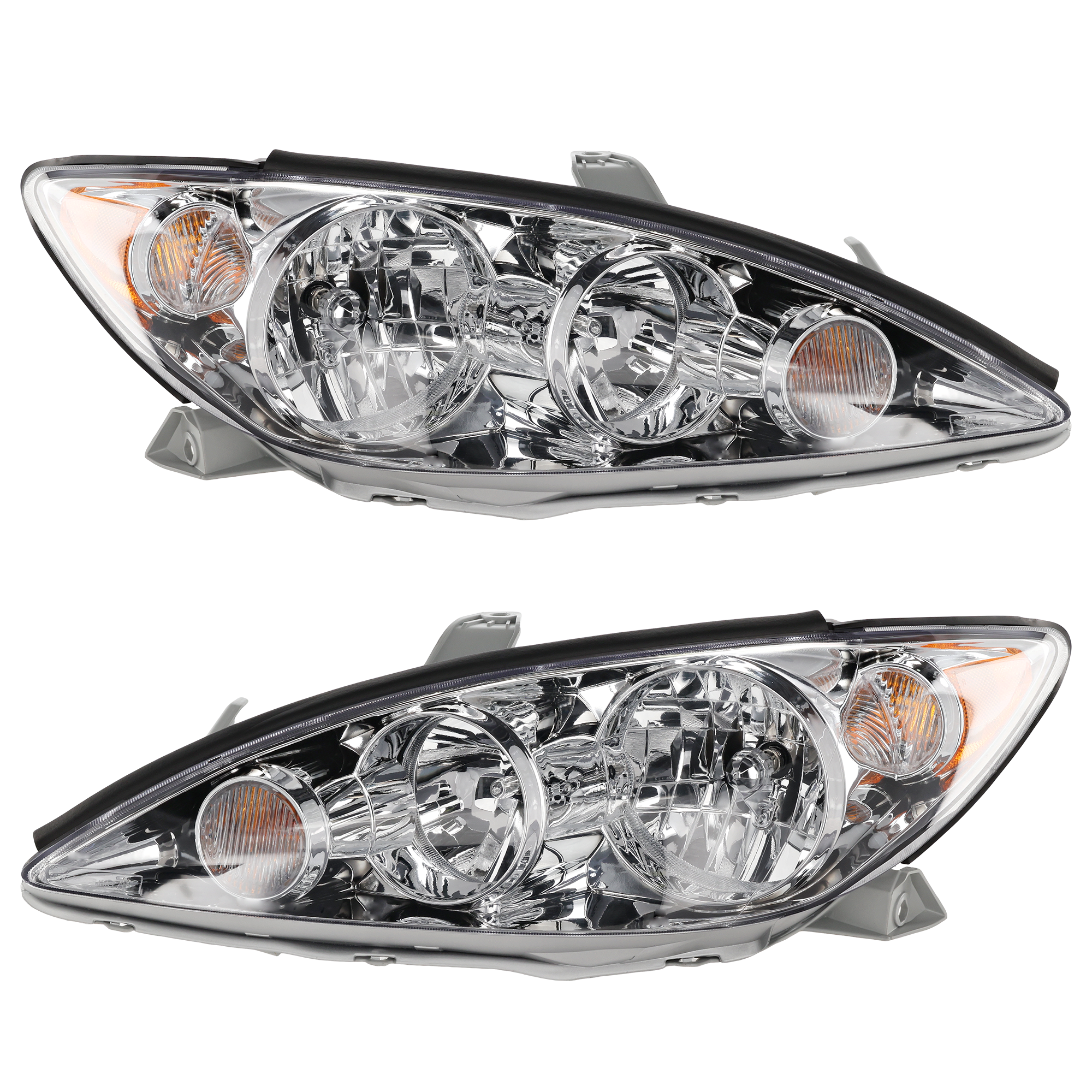 Driver and Passenger Side Headlights, with Bulb(s), Halogen, LE/XLE Models, USA Built Vehicle