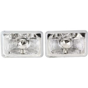 Driver and Passenger Side Headlights, with Bulbs, Halogen, 4 x 6 in. Round Conversion Headlights, H4651 Type Upgrade