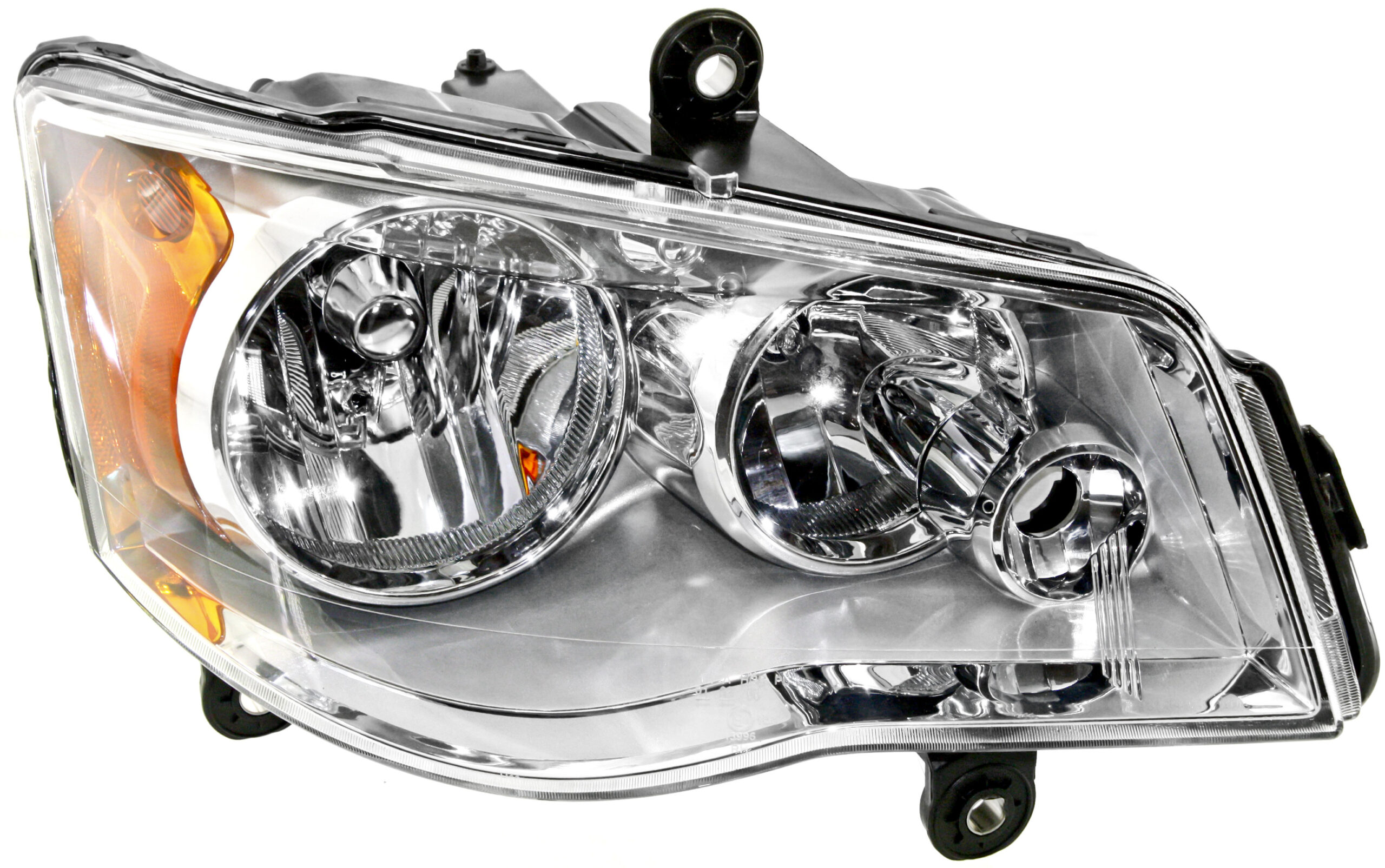 Driver and Passenger Side Headlights, with Bulbs, Halogen, Chrome Interior
