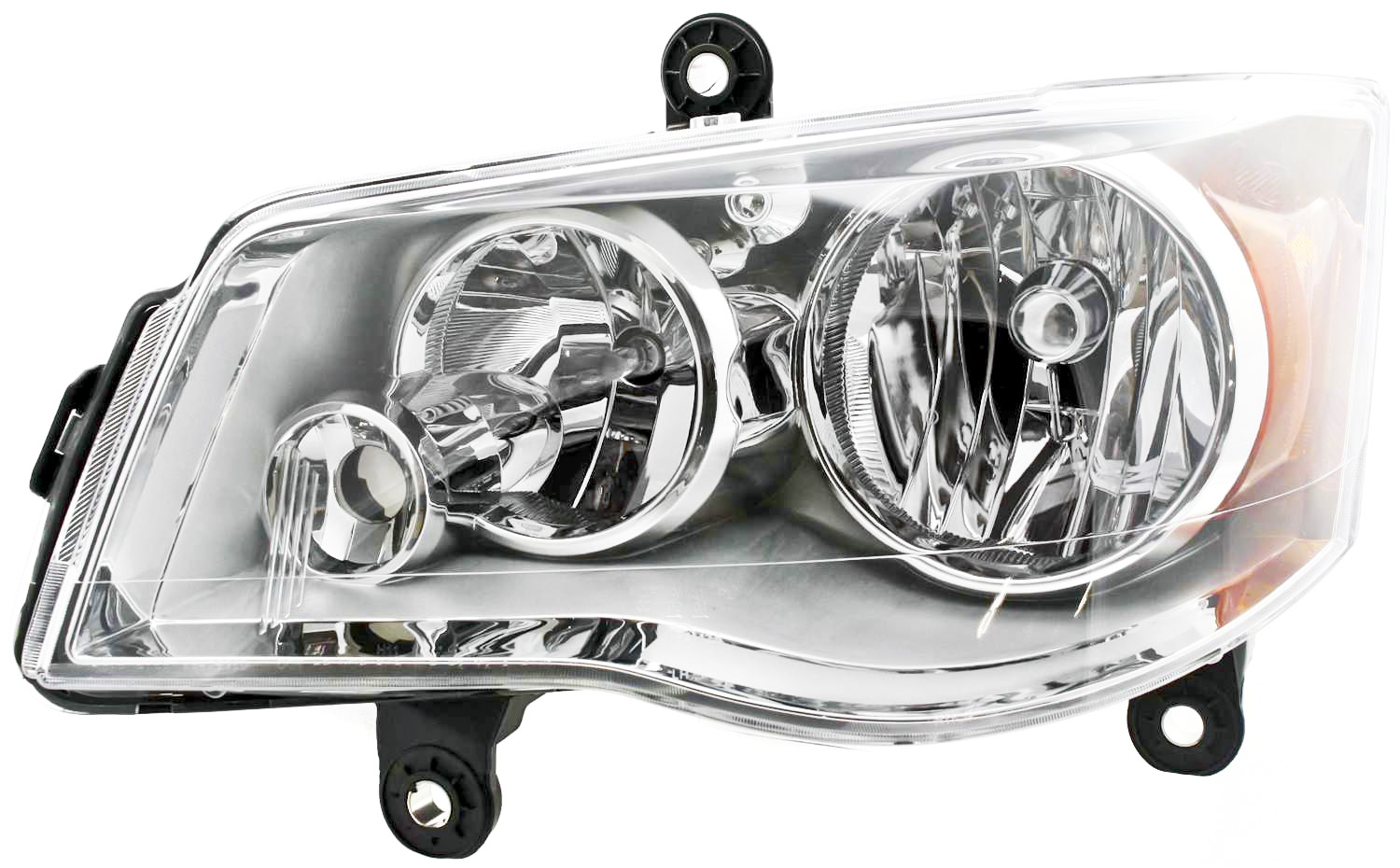 Driver and Passenger Side Headlights, with Bulbs, Halogen, Chrome Interior