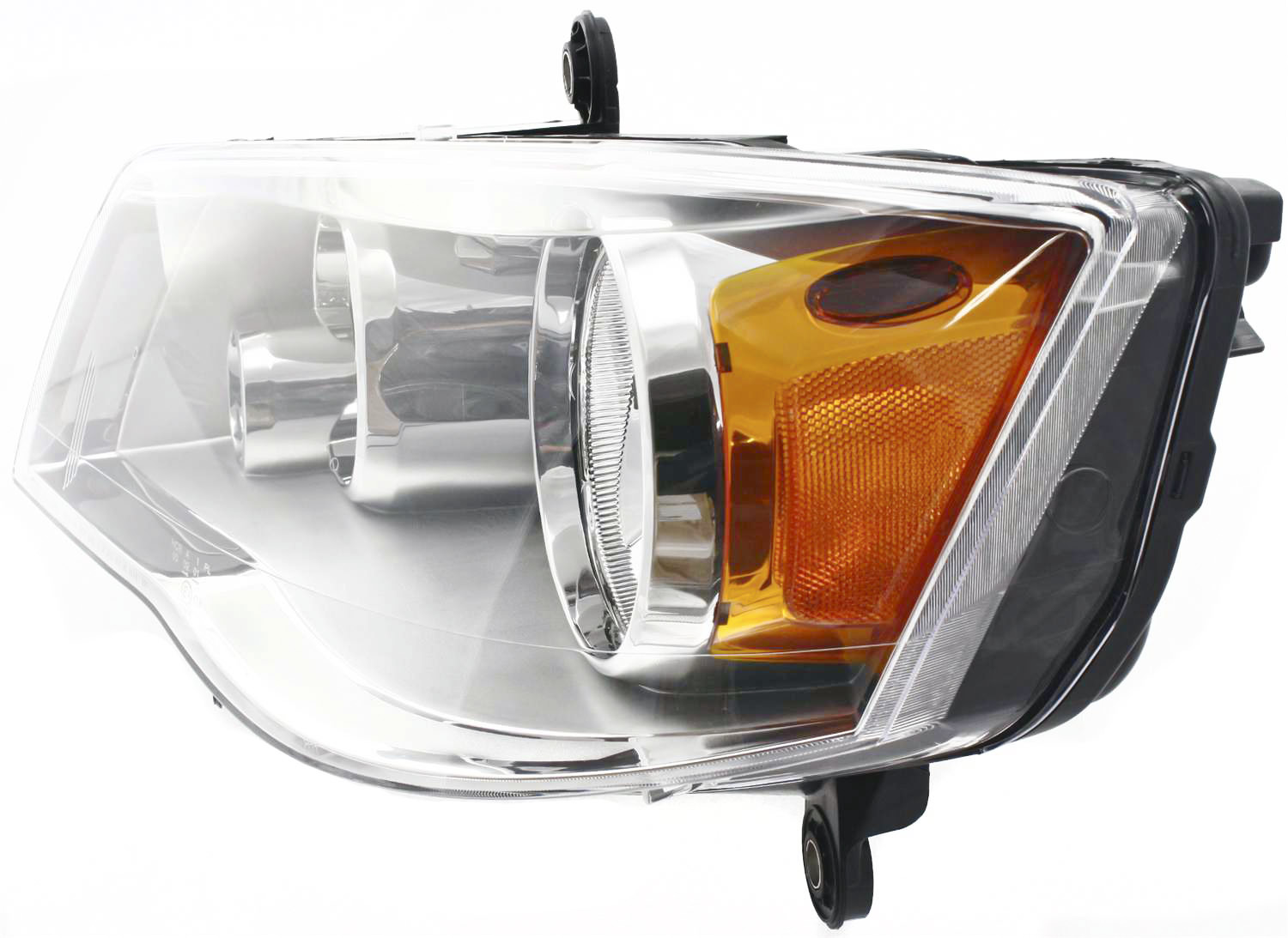 Driver and Passenger Side Headlights, with Bulbs, Halogen, Chrome Interior