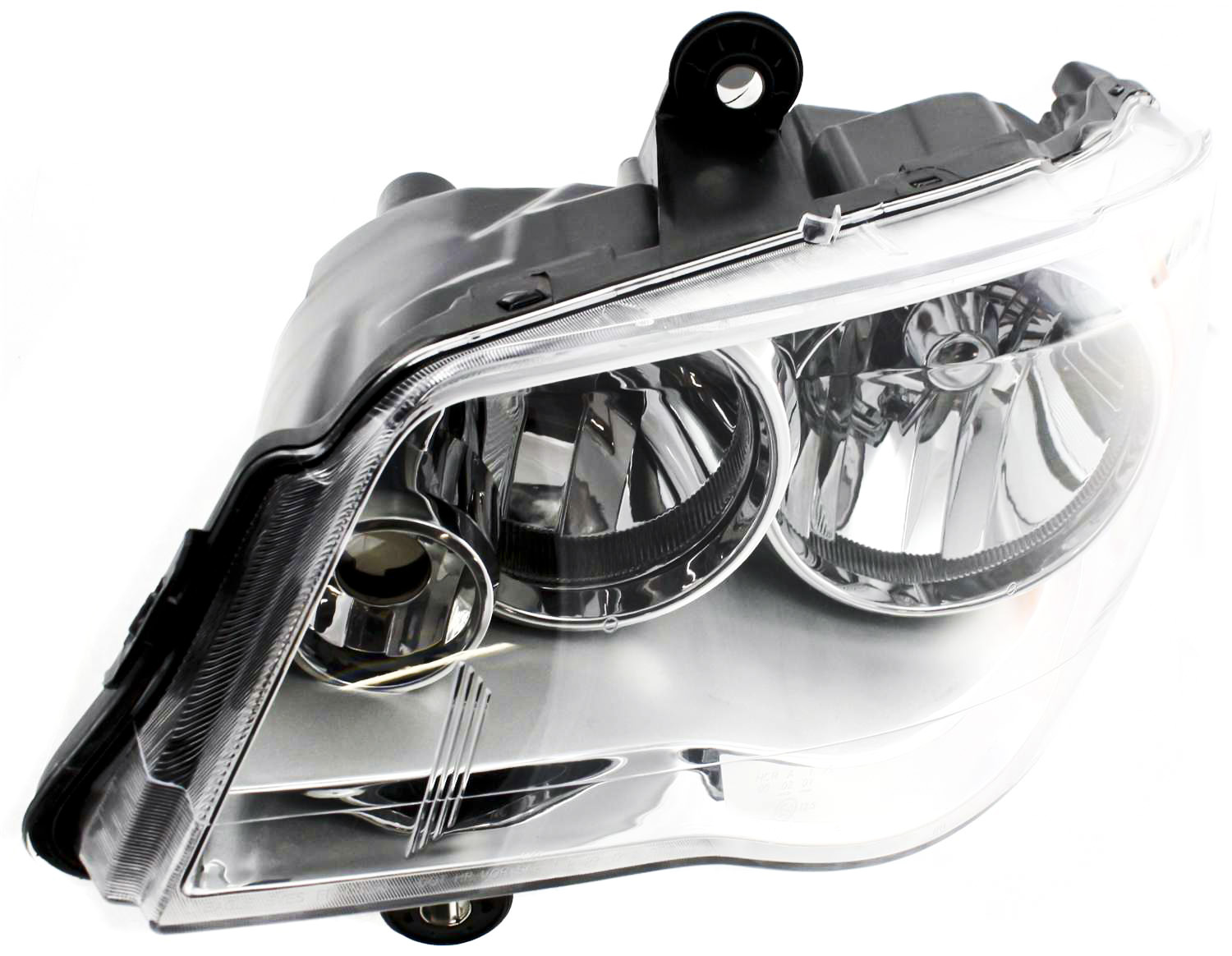 Driver and Passenger Side Headlights, with Bulbs, Halogen, Chrome Interior