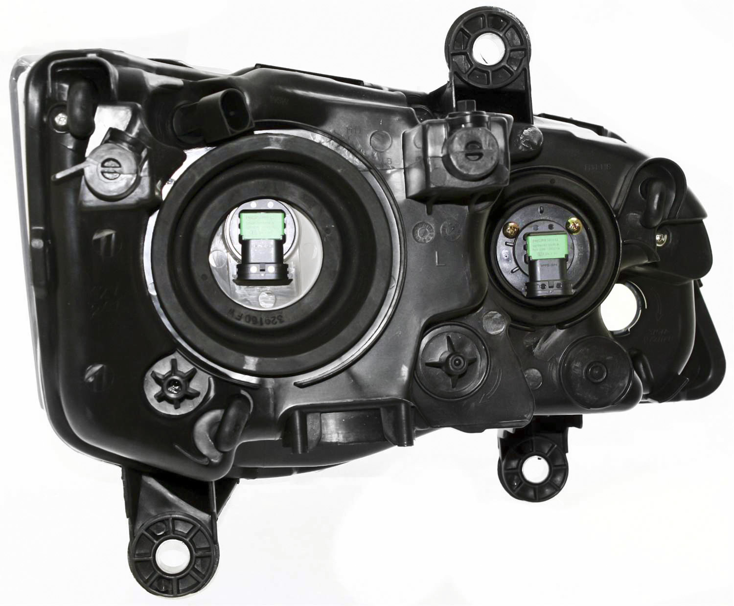 Driver and Passenger Side Headlights, with Bulbs, Halogen, Chrome Interior