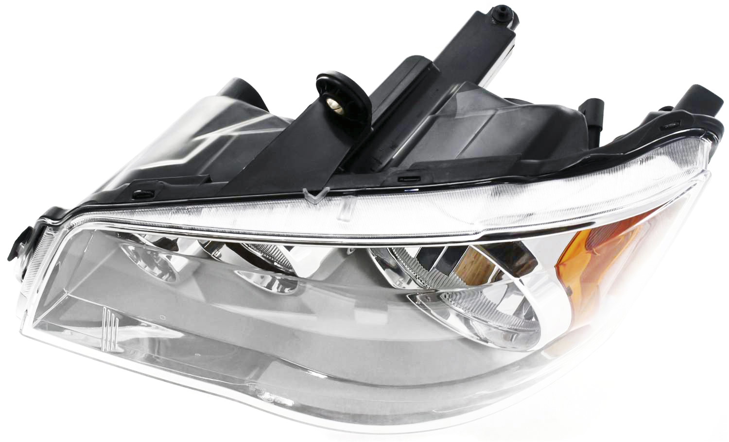 Driver and Passenger Side Headlights, with Bulbs, Halogen, Chrome Interior
